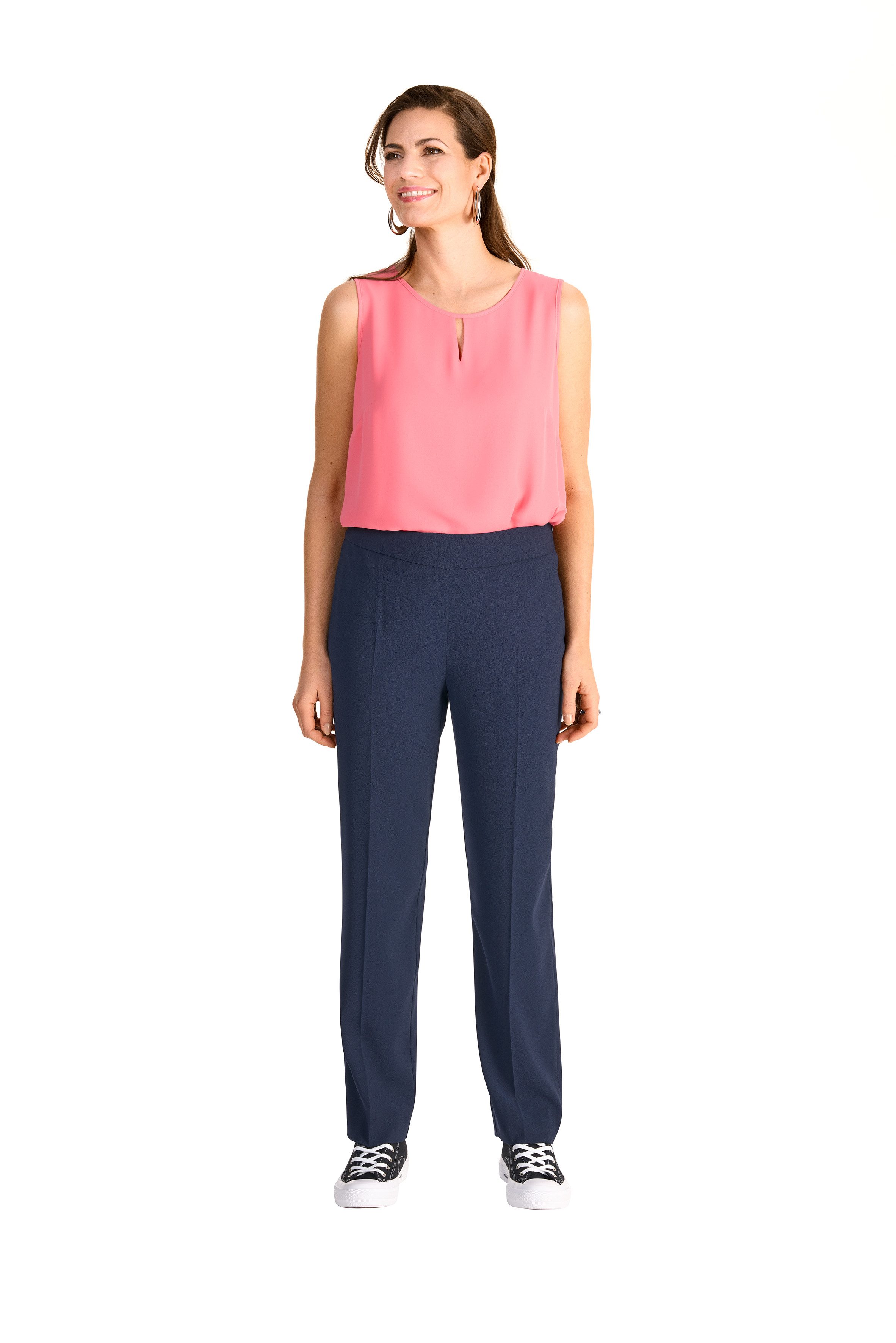 HERMANN LANGE Collection Pantalon met elastische band en plooien