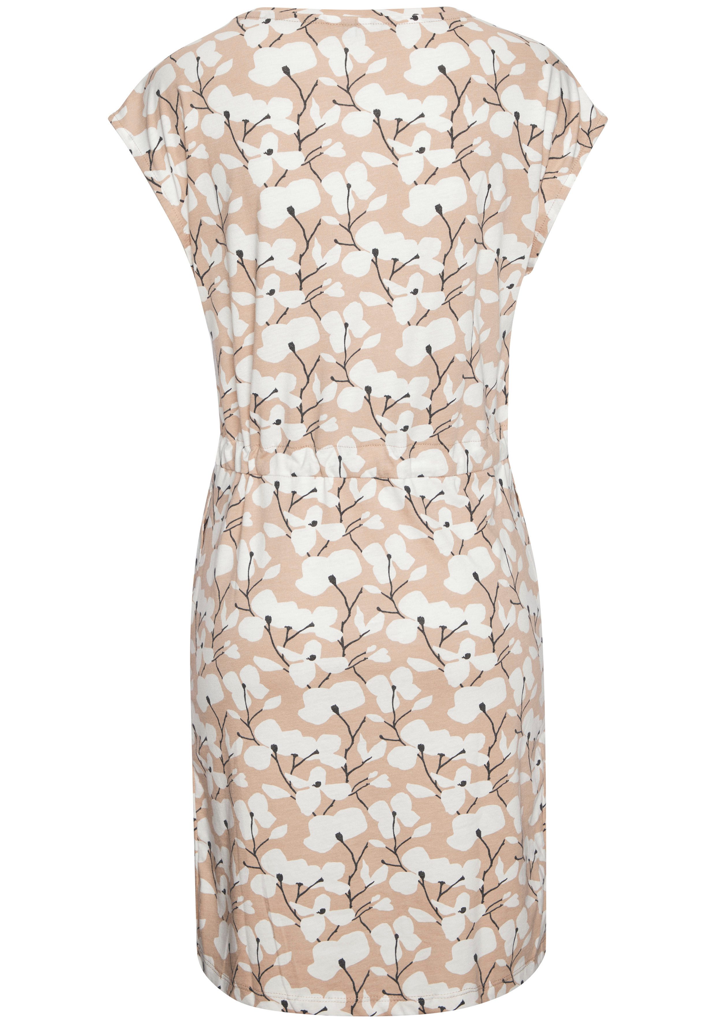 Beachtime Jerseyjurk met bloemenpatroon en zakken, zomerjurk van katoenmix
