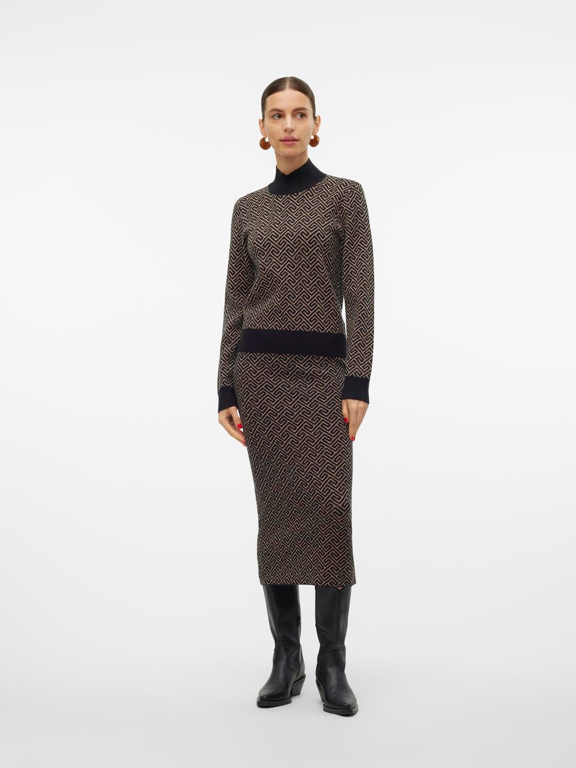 Vero Moda Gebreide trui VMARIA ART LS HIGH-NECK PULLOVER GA