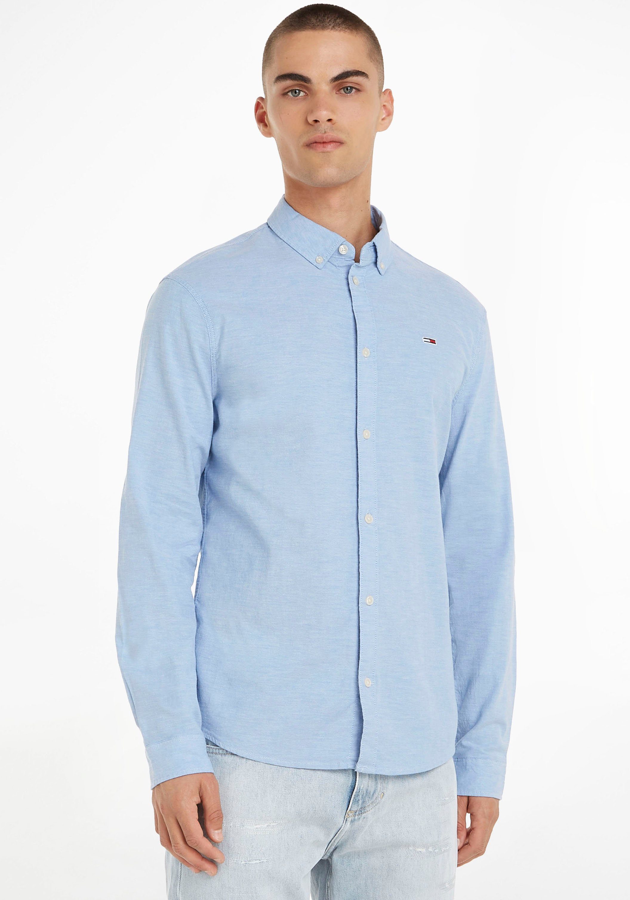 TOMMY JEANS Overhemd met lange mouwen TJM SLIM STRETCH OXFORD SHIRT heren overhemden maat S blauw