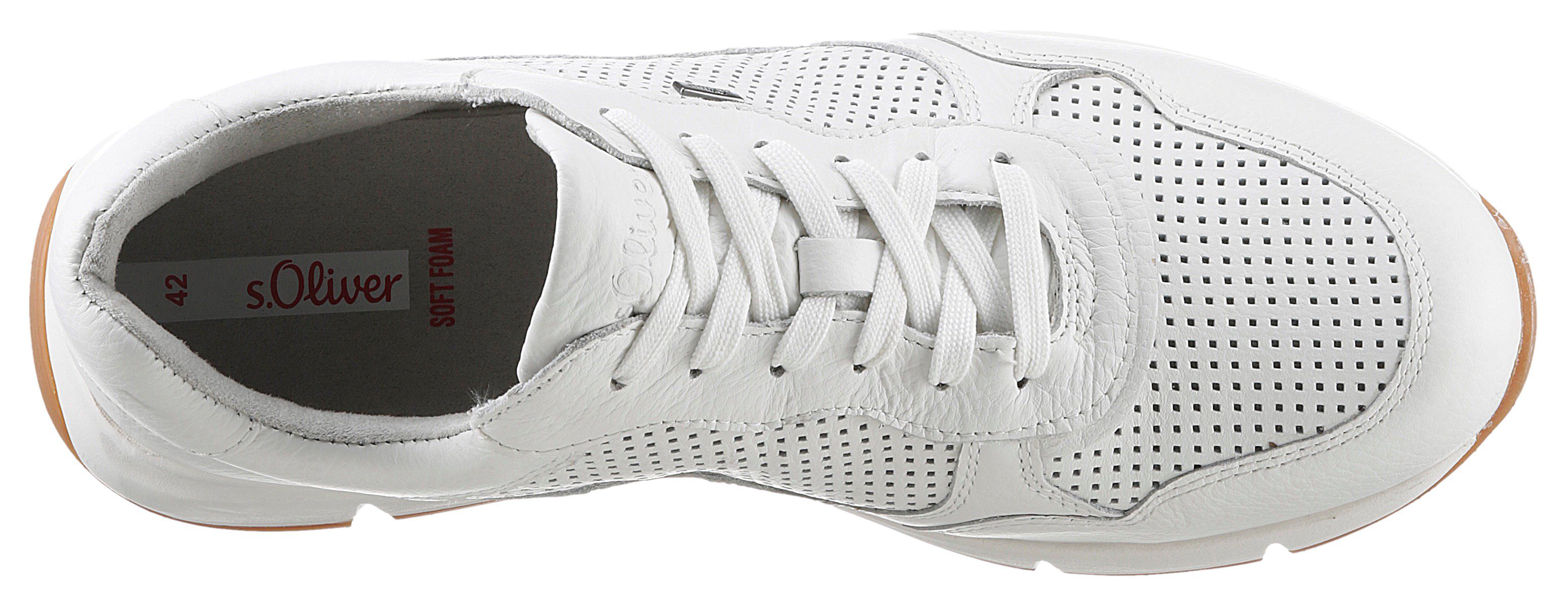 s.Oliver Sneakers met soft foam-binnenzool, vrijetijdsschoen, lage schoen, veterschoen