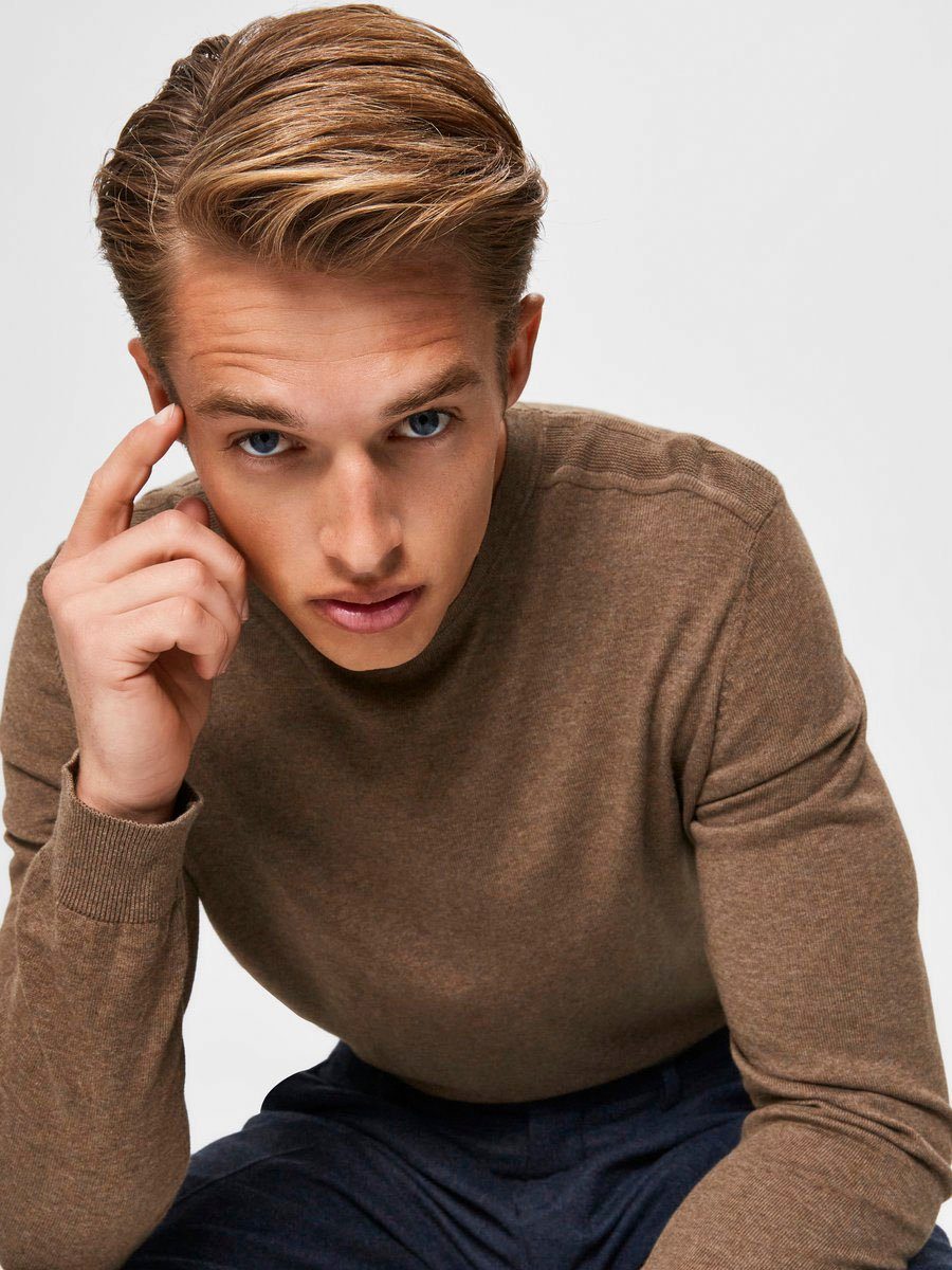 SELECTED HOMME Gebreide trui SLHBERG CREW NECK NOOS