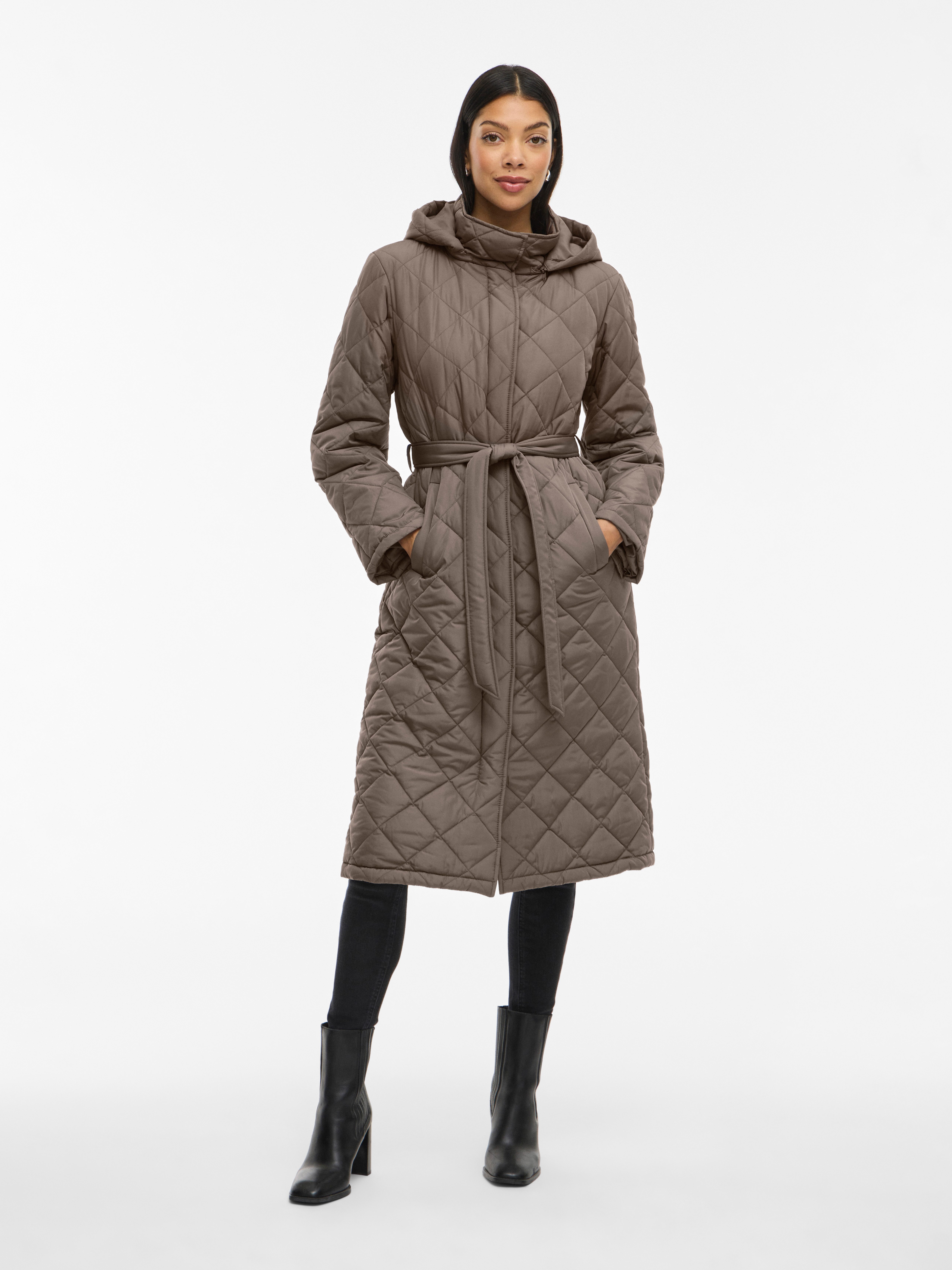 Vila Lange jas van imitatiebont VIKANTE QUILTED L/S COAT - NOOS