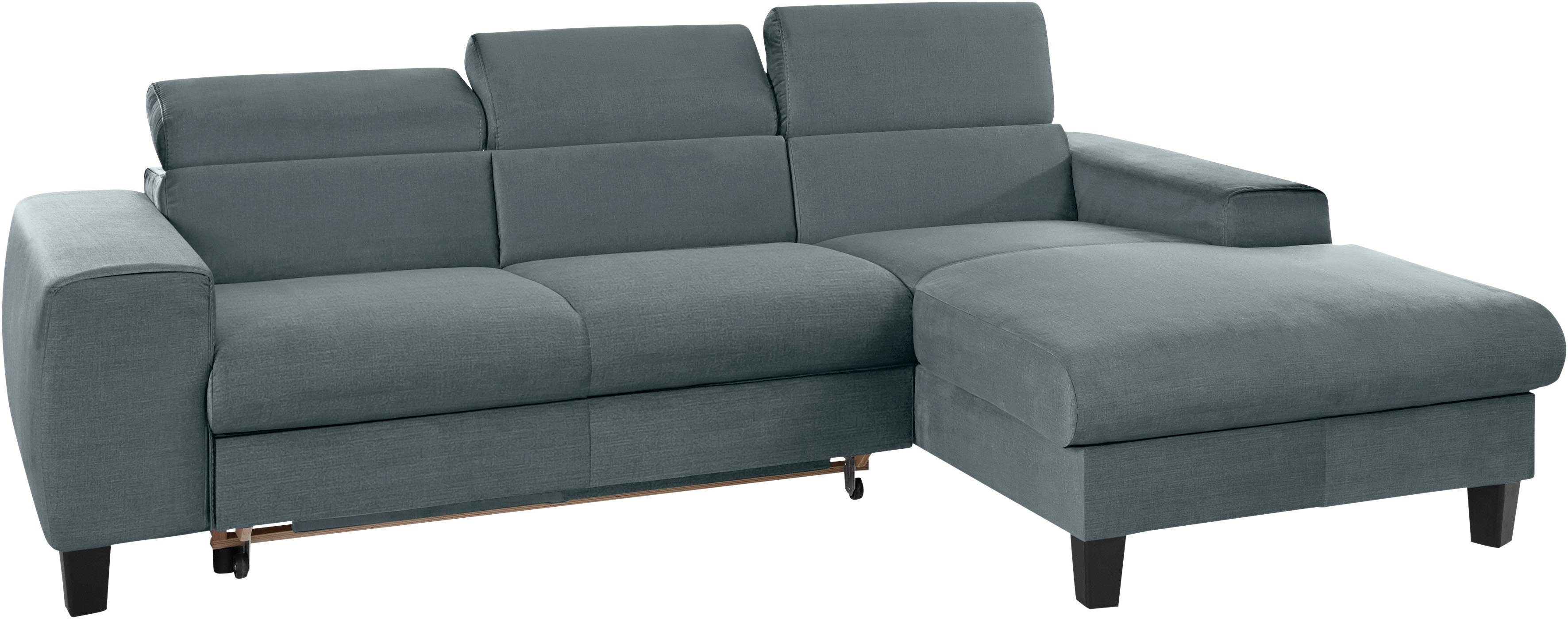 COTTA Hoekbank Morven L-vorm met hoofdeindeverstelling keuze met bedfunctie, bedlade & draadloze oplader