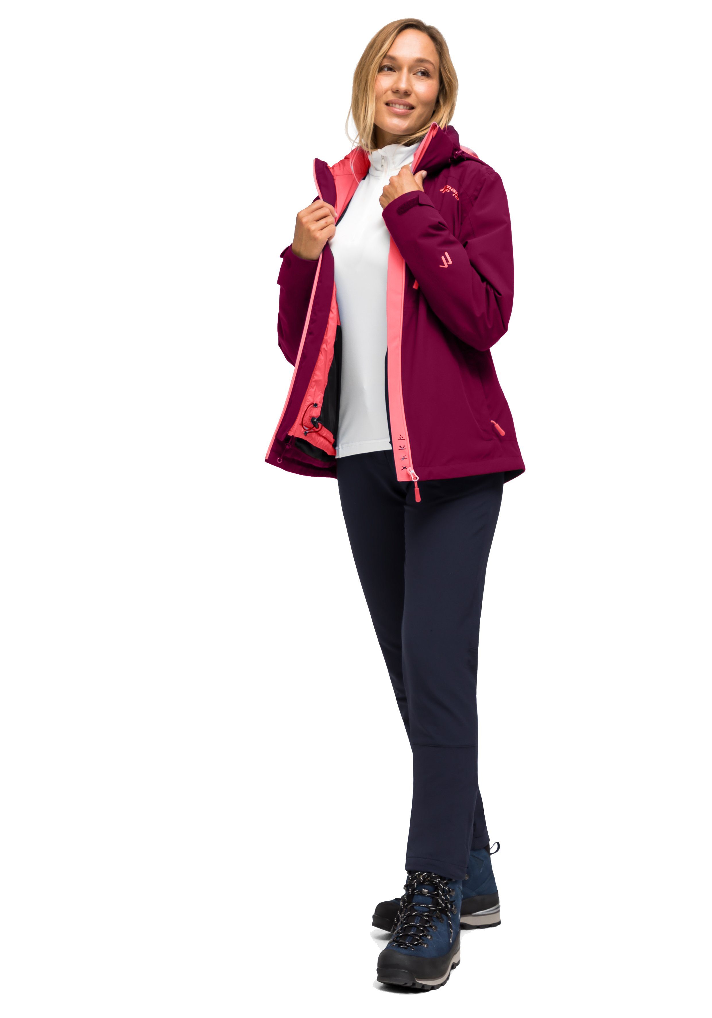 Maier Sports Functioneel 3-in-1-jack Ribut W Wandeljas voor dames, waterdicht en ademend