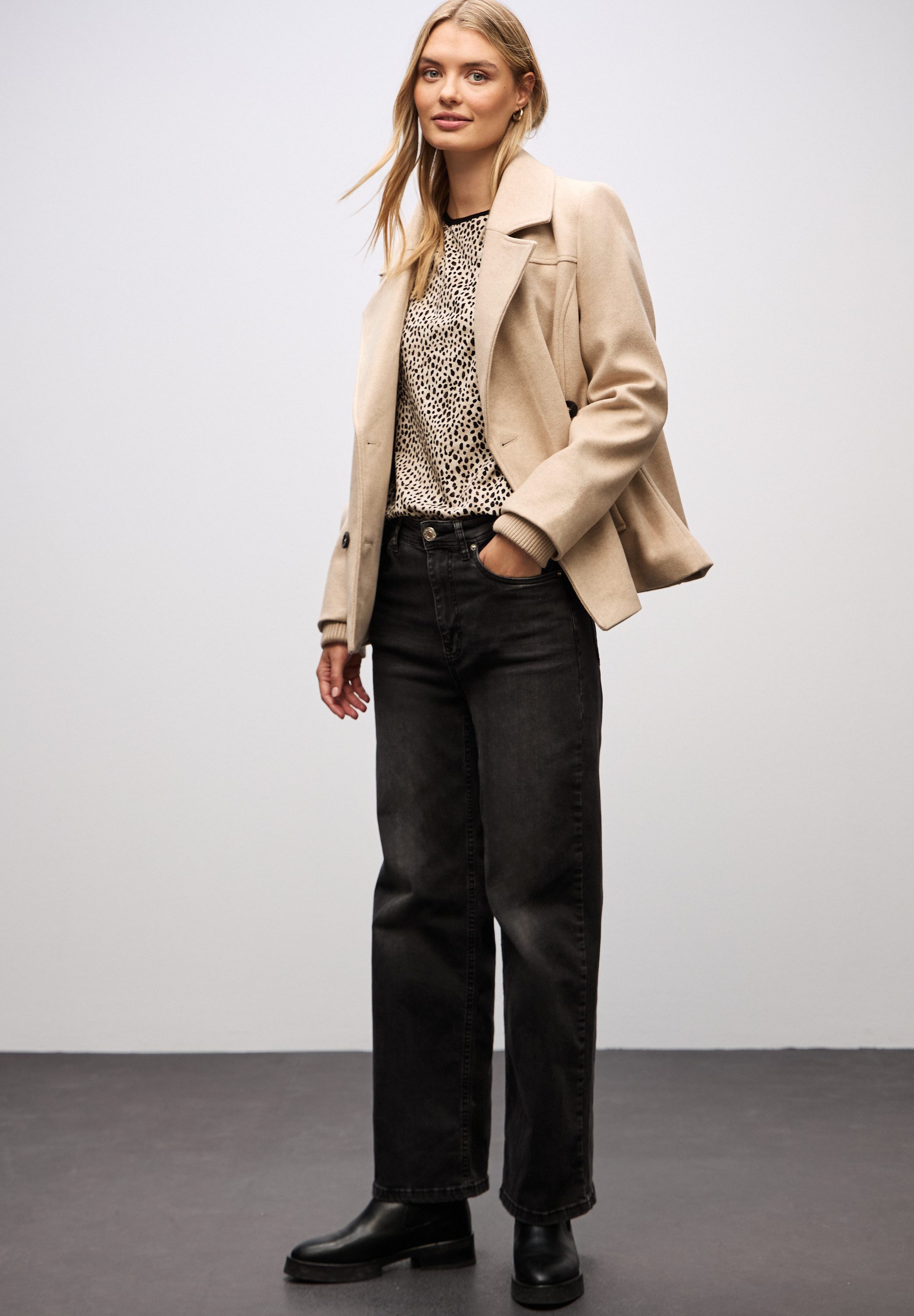 STREET ONE Shirt met lange mouwen met animal-print, leo-patroon