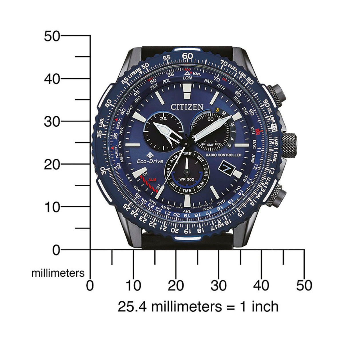 Citizen Radiografische chronograaf Promaster Sky Polshorloge, herenhorloge, solar, stopwatchfunctie, tot 20 bar waterdicht