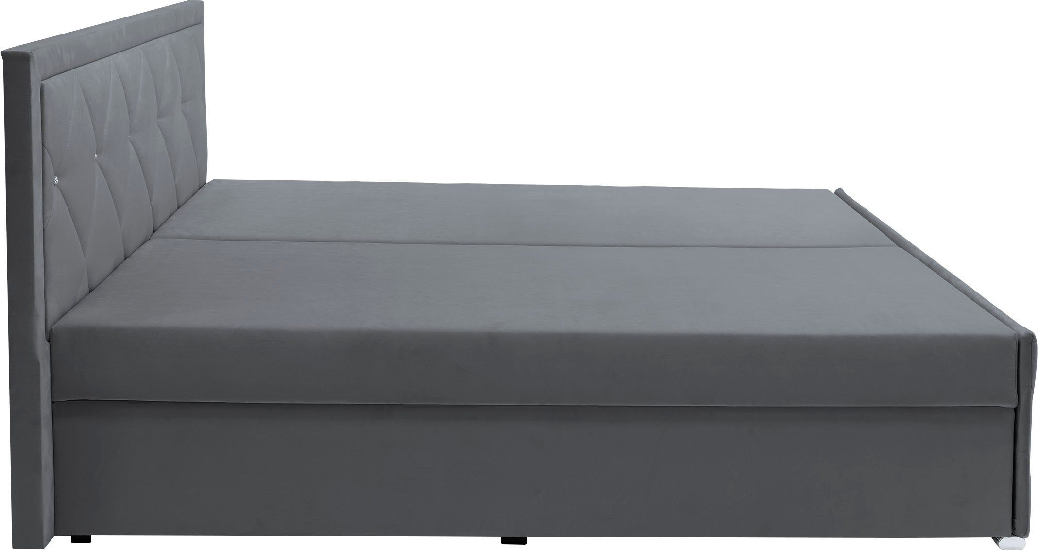 Leonique Boxspring Alfie, bestseller! Inclusief bedlade & topper Optioneel met knoopstiksels of strassstenen, H2, H3 en H4 verkrijgbaar