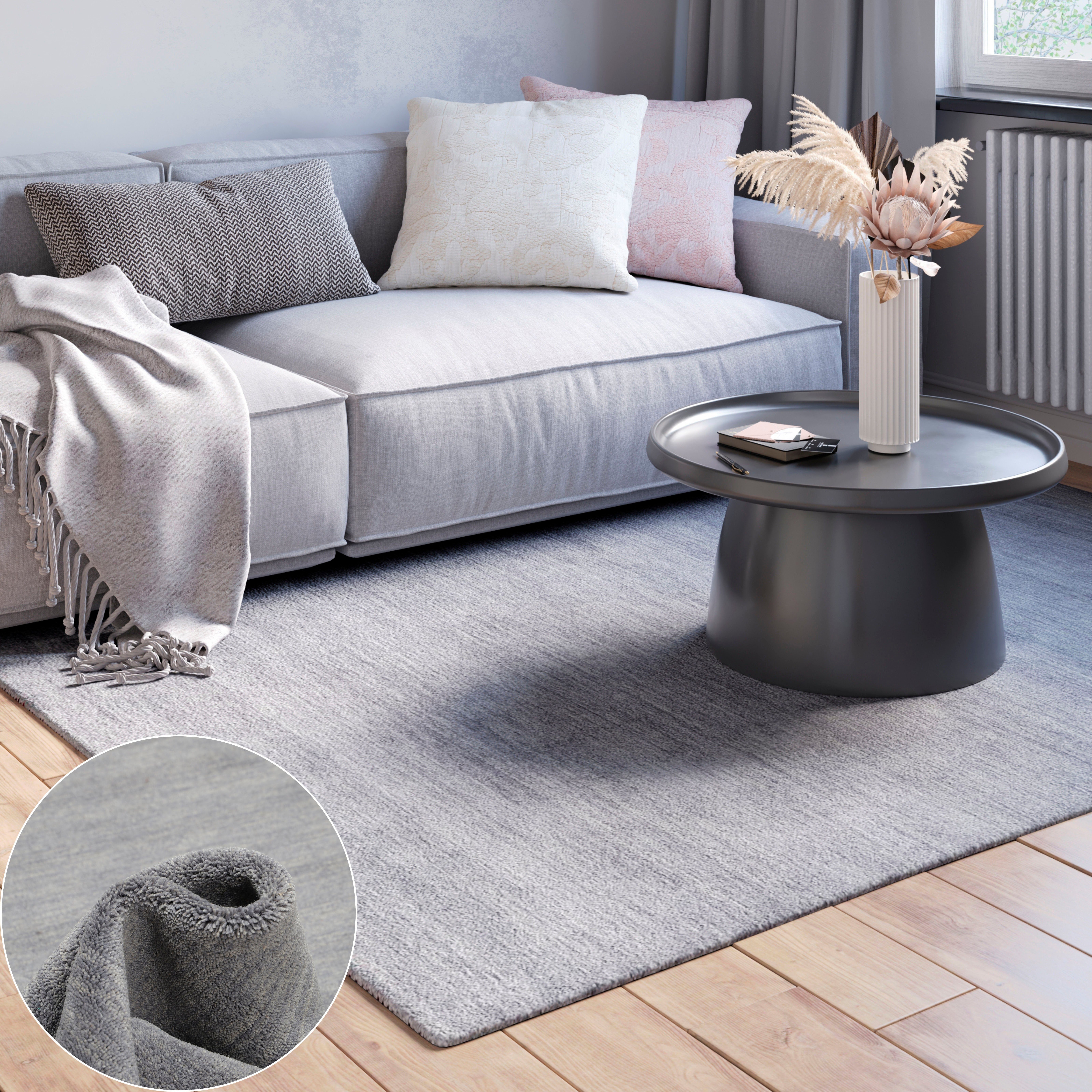 Myflair Möbel & Accessoires Wollen kleed Isra Kortpolig, handgeweven tapijt, gemêleerd, 100% wol, handgeweven
