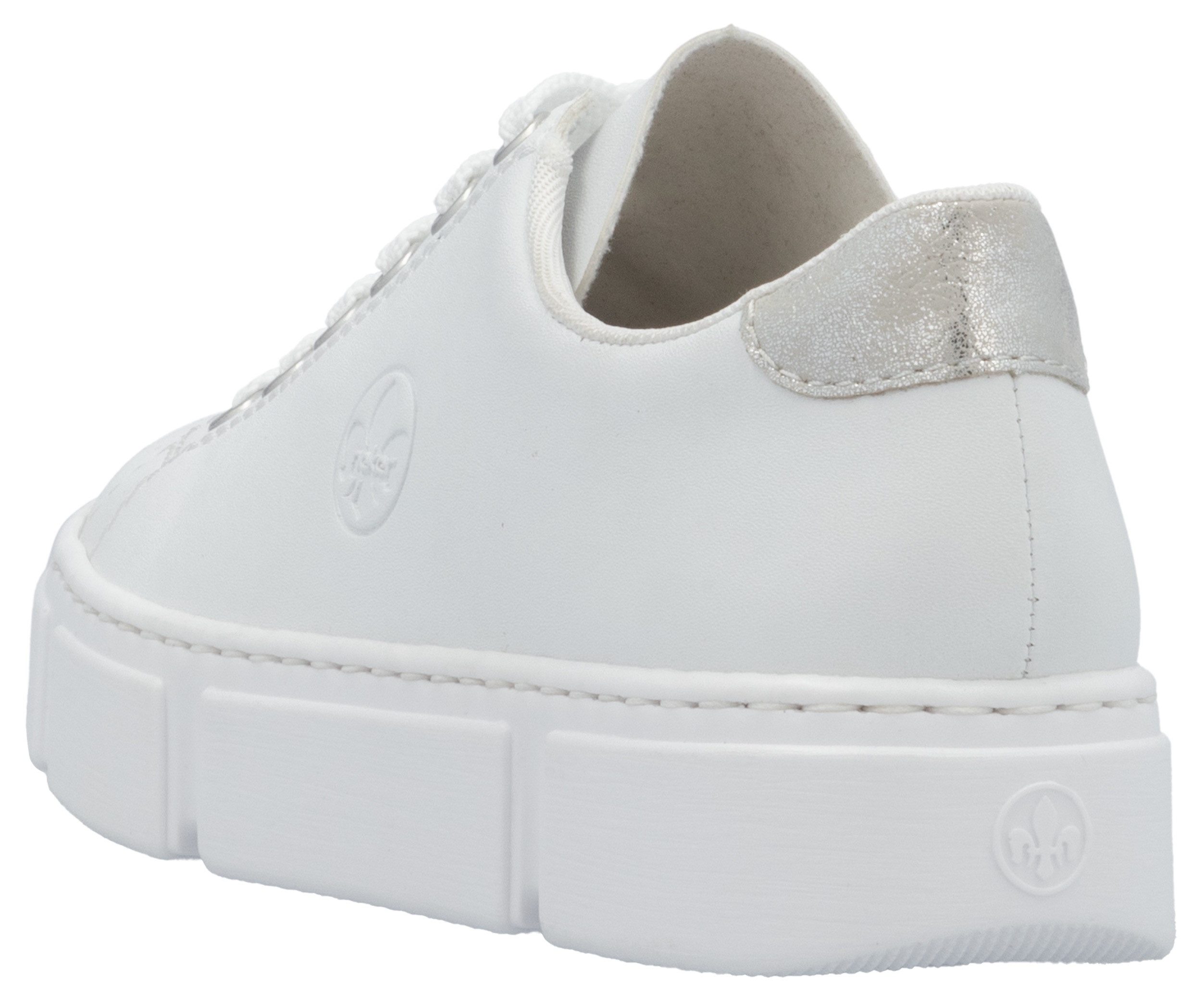 Rieker Plateausneakers in monochrome uitstraling, vrijetijdsschoen, lage schoen, veterschoen