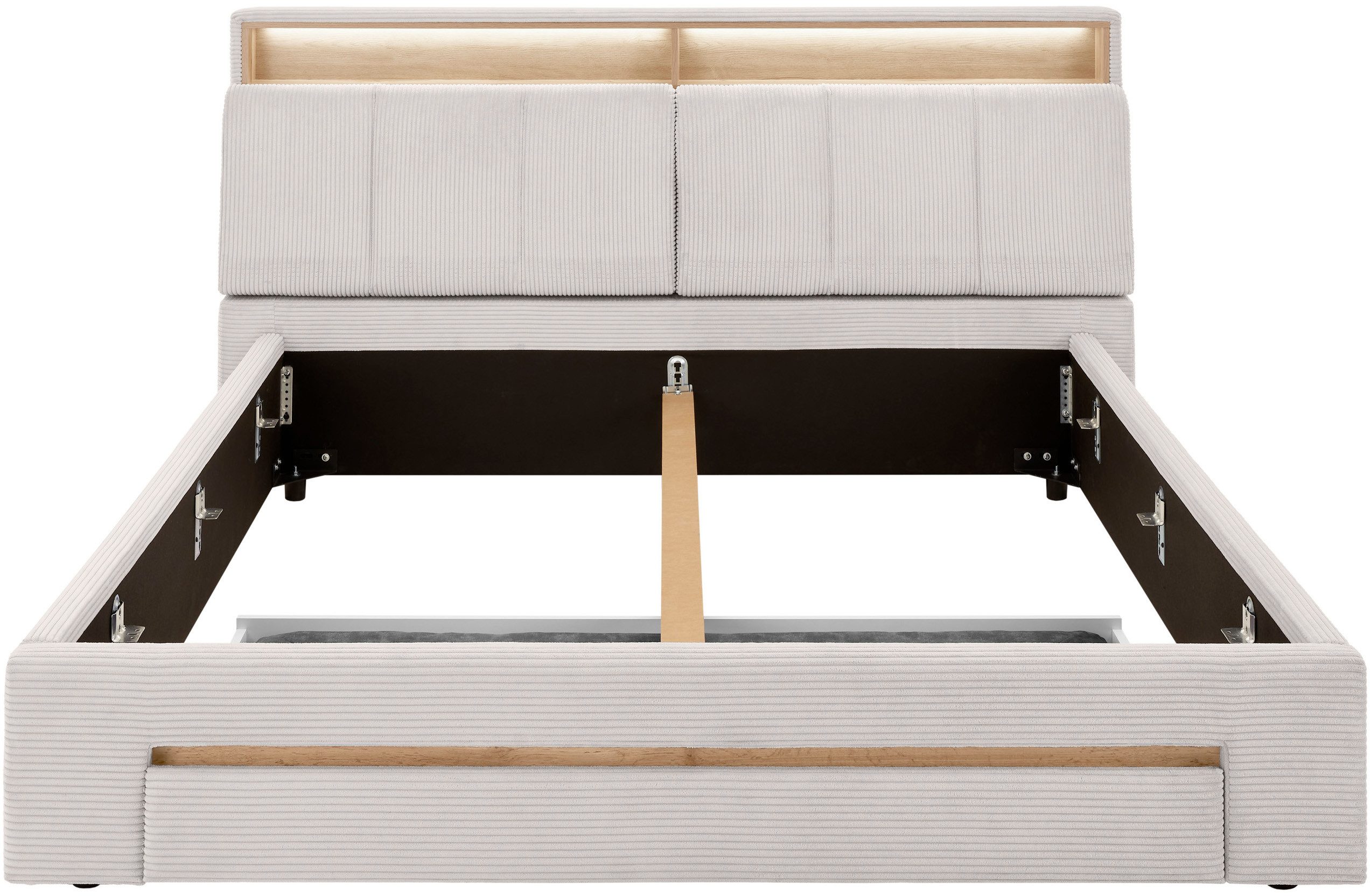 INOSIGN Gestoffeerd bed CiTY/GiRON,, gepolsterd opbergbed, met LED-verlichting Bedkisten met hondenbed of als opbergruimte, opklapbare hoofdeinden