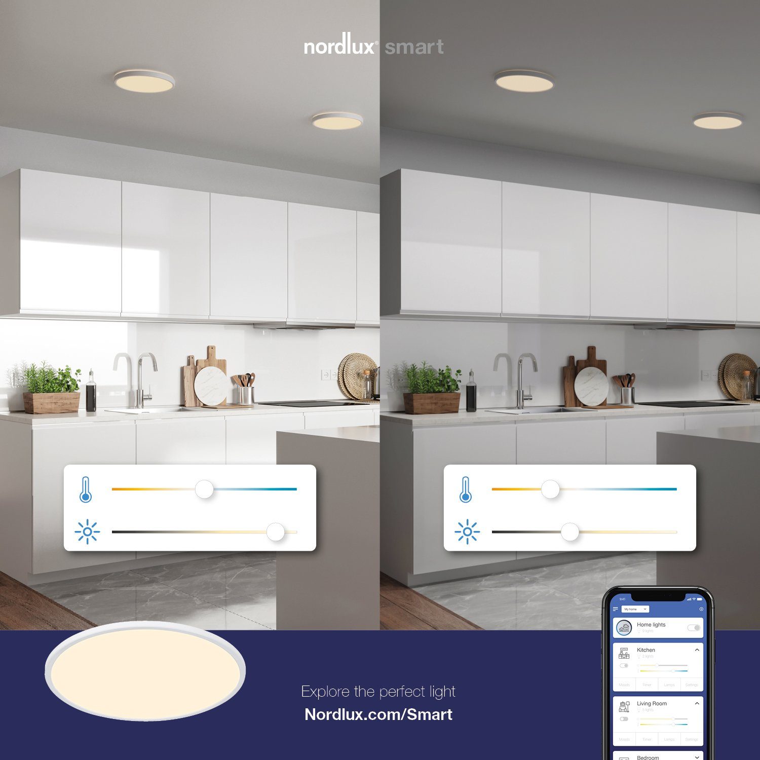Nordlux Slimme ledlamp Oja Smartlight Ledlampje, bediening helderheid+lichtkleur, 3-delig, 30 cm