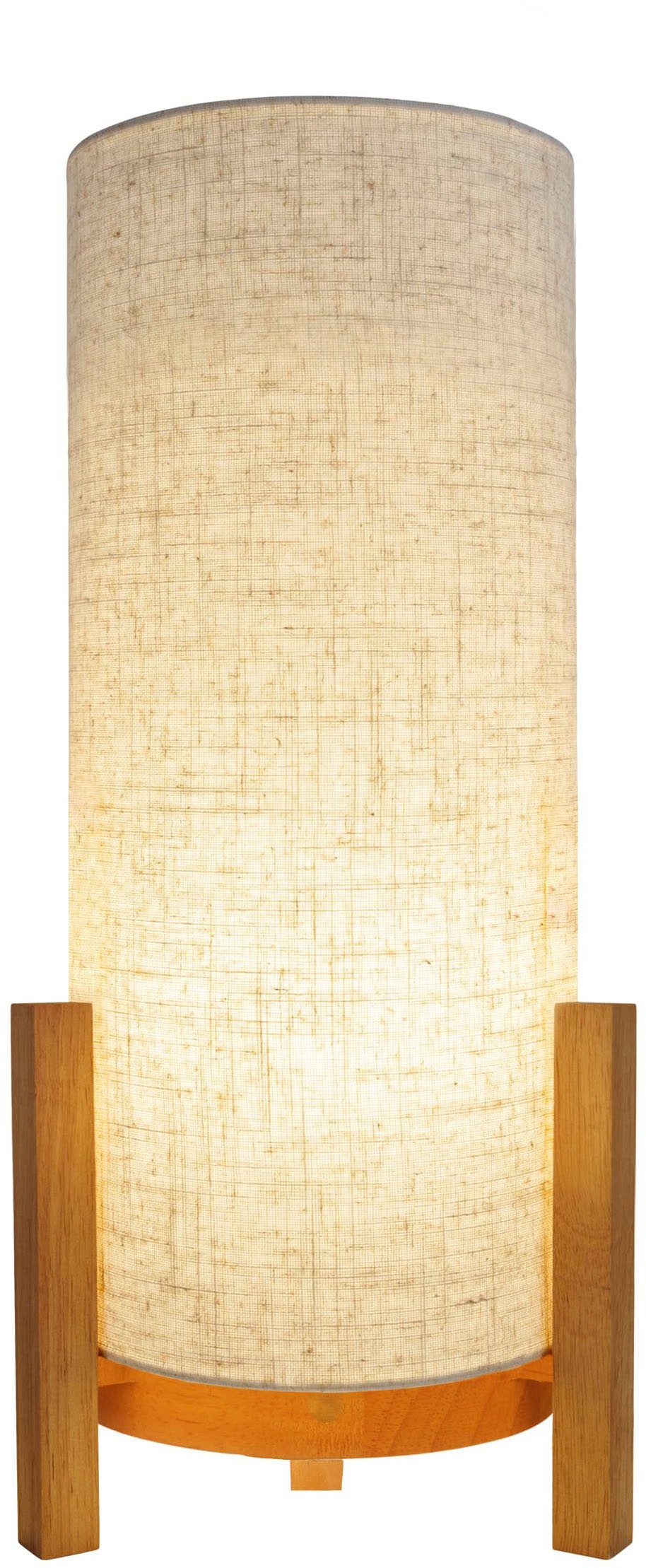 näve Led-tafellamp Matida Accu-werking, incl. USB-C-kabel, houten frame, textielscherm, dimbaar (1 stuk)