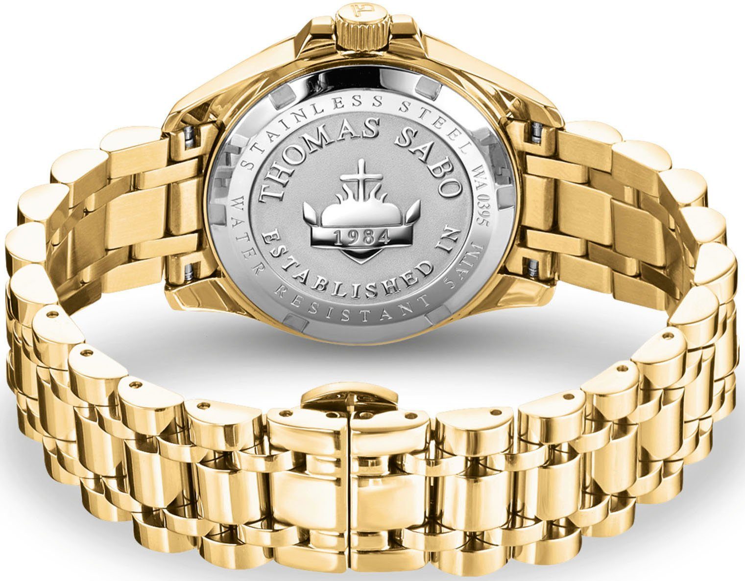 THOMAS SABO Kwartshorloge DIVINE RAINBOW Horloge, dameshorloge, zirkonia, aquamarijn, amethist, stalen armband