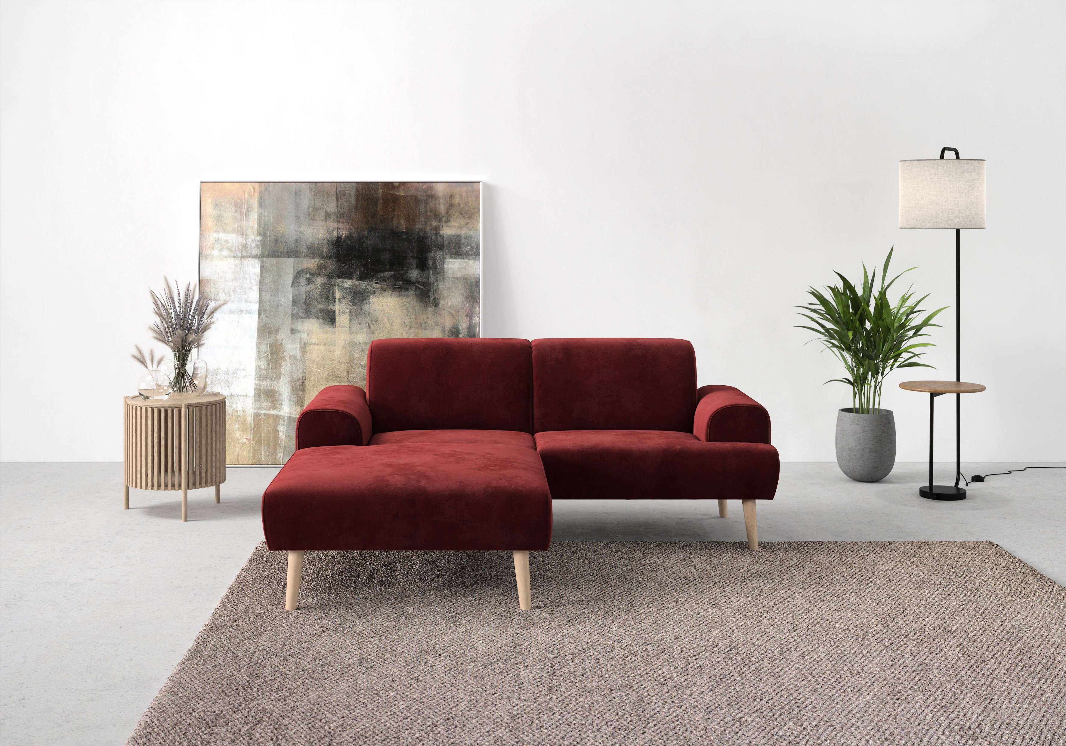 andas Hoekbank Swift L-vorm Binnenveringsinterieur, bxdxh: 192x83x176 cm rood, hoekbanken, Recamiere links