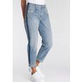 mac 7-8 jeans rich-carrot sylvie meis galon-look door luxueuze wassing blauw