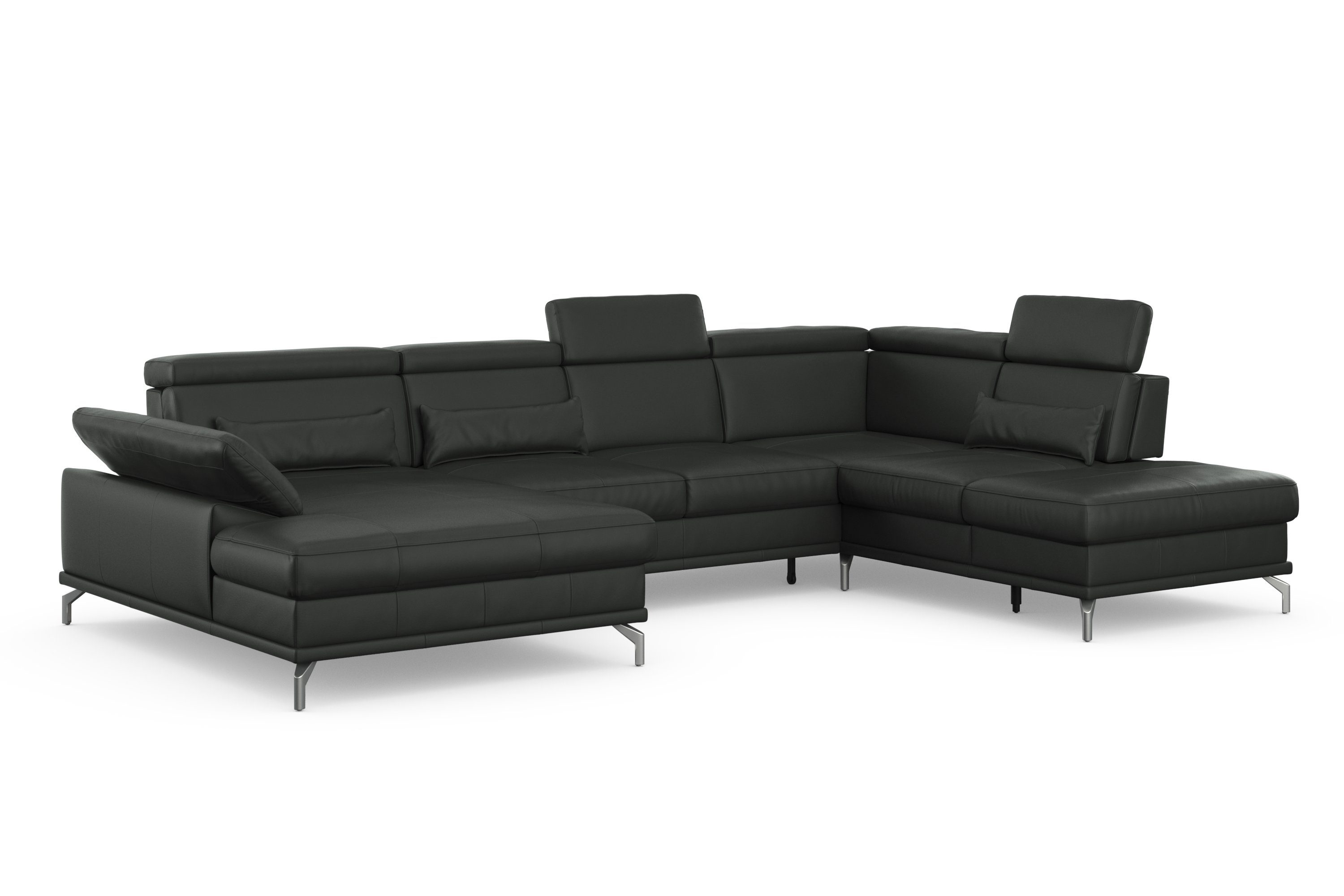 sit&more Zithoek Cabrio U-vorm, met zitdiepteverstelling, arm- en hoofdsteunverstelling