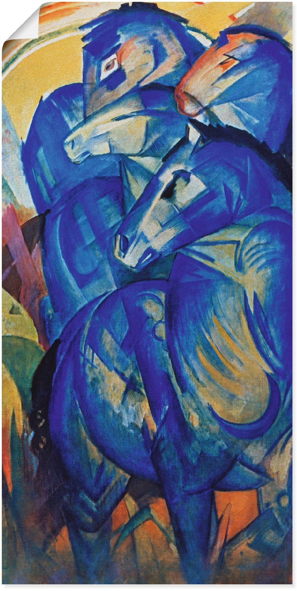 Artland Artprint Toren van de blauwe paarden. 1913 als artprint op linnen, poster in verschillende formaten maten foto schilderijen maat 50 cm x 100