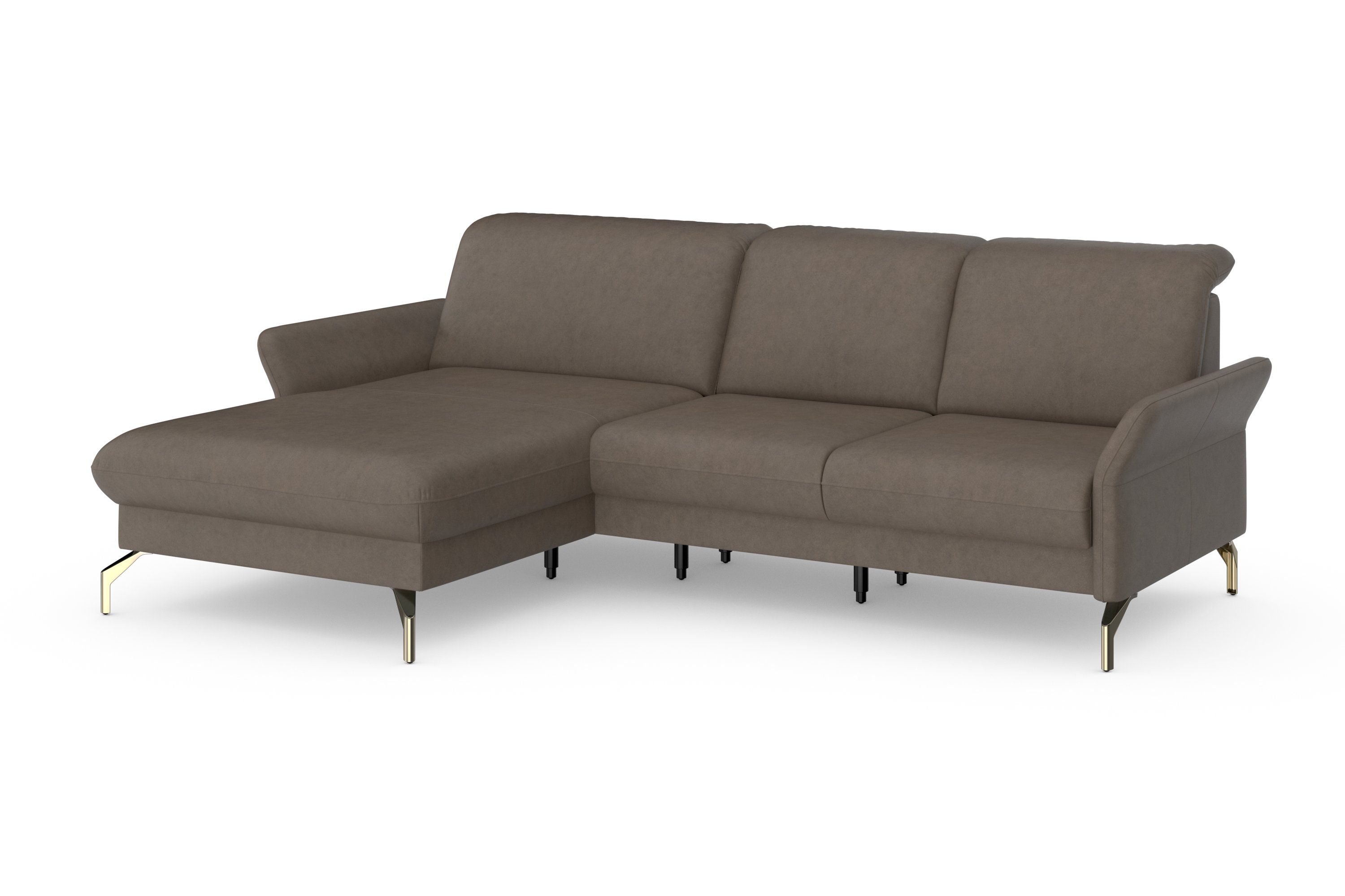 sit&more Hoekbank Fashion L-vorm naar keuze met verstelbare hoofdsteun, uittrekzitting, motorisch, nikkel poten