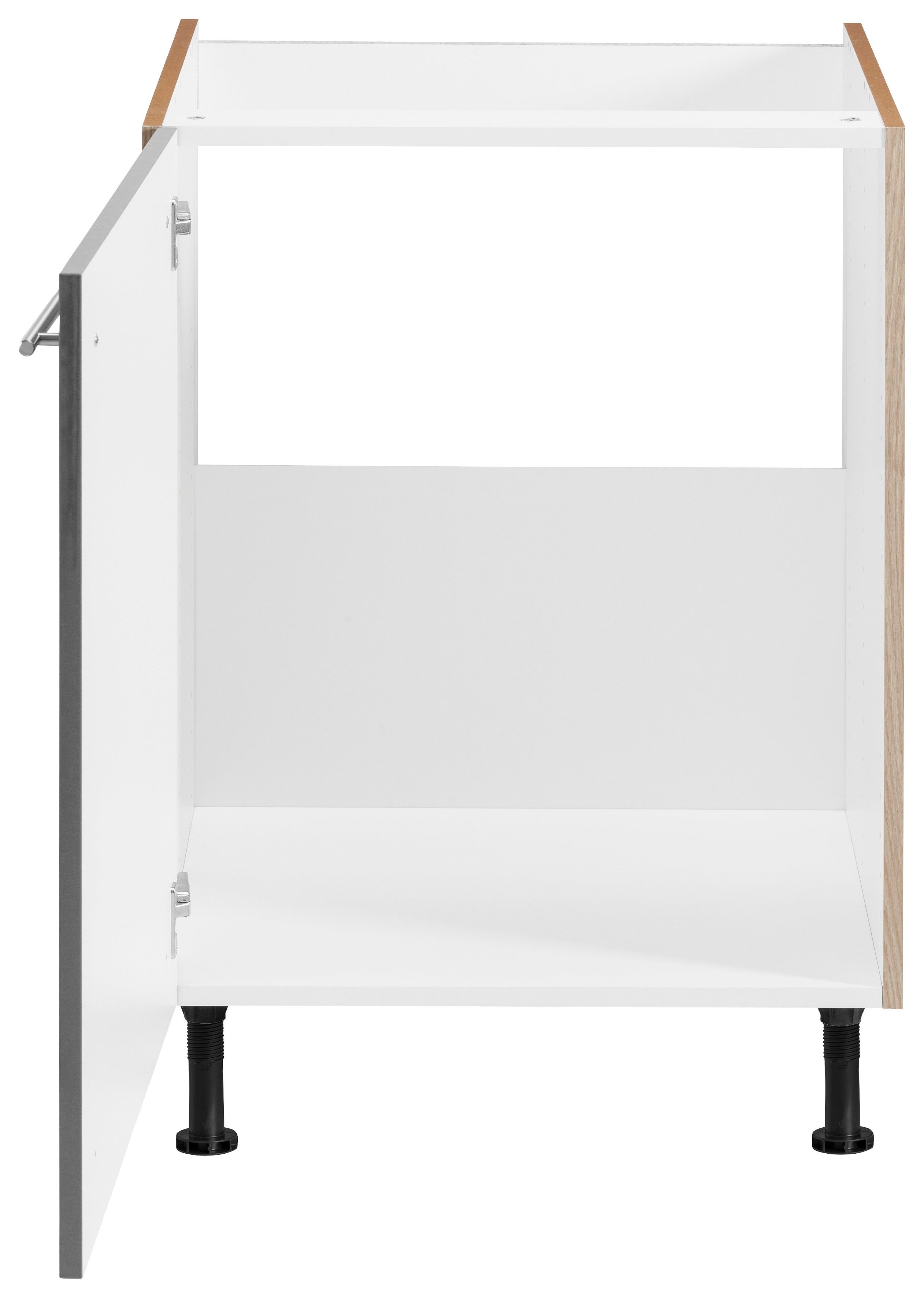 OPTIFIT Gootsteenkast Bern 60 cm breed, met 1 deur, met in hoogte verstelbare poten, met metalen greep