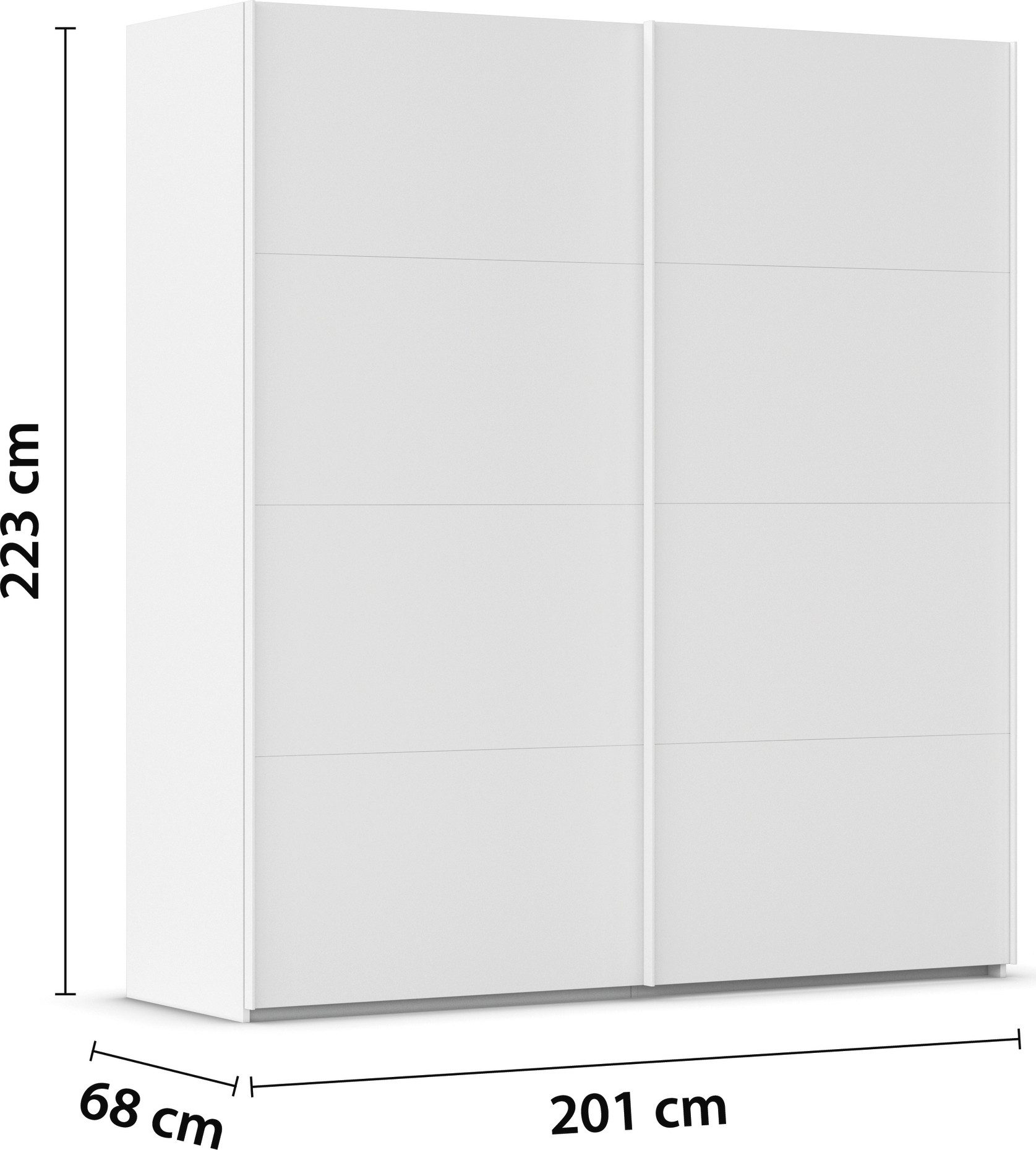 rauch Schuifdeurkast Kledingkast Kast Garderobe Slaapkamerkast EVELYN in elegante stijl, in 5 breedtes, handgrepen in corpuskleur made in germany