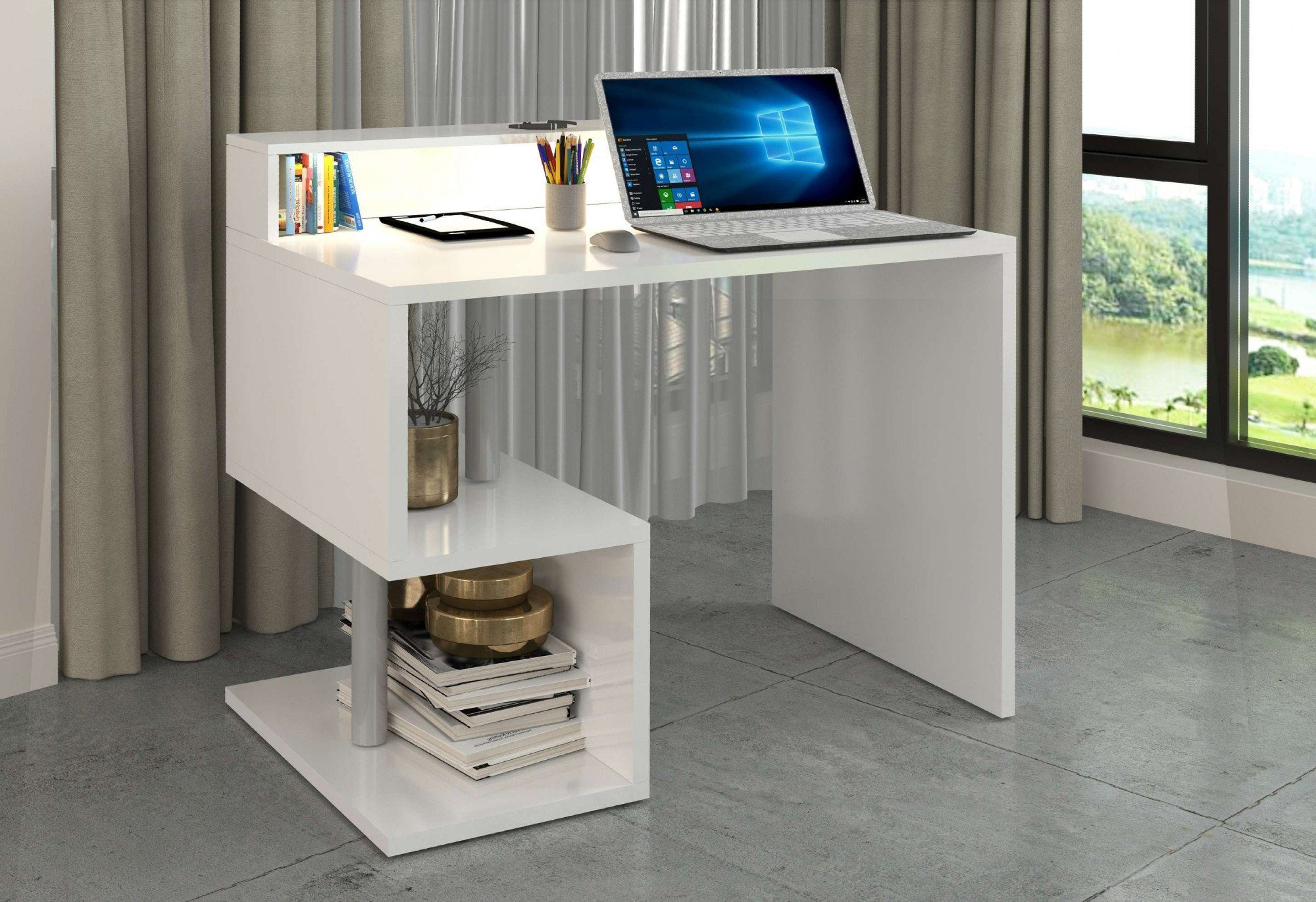 INOSIGN Bureau Essence, modern ontwerp in verschillende breedtes, met en zonder monitorsteun, gemaakt in italië