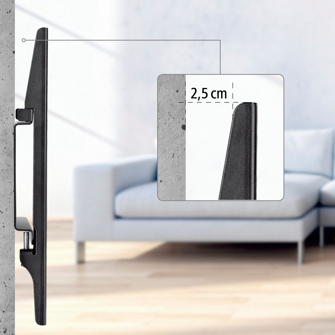 Hama Tv-wandhouder TV-beugel tot 25kg, plat, stijf, 48 - 117 cm (19" - 46"), 32", 43"