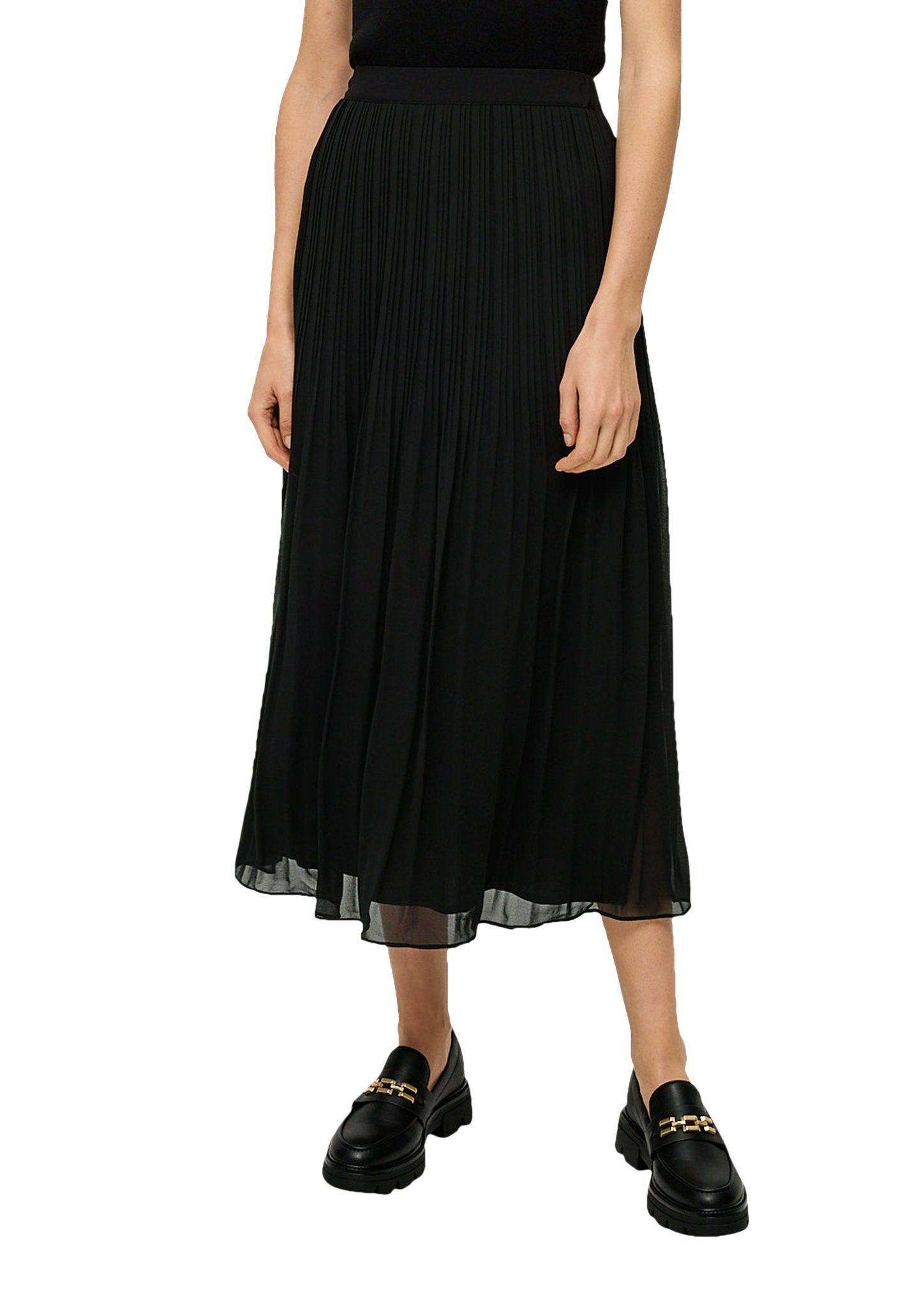 s.Oliver BLACK LABEL Plissérok in 7/8-lengte dames plooirokken maat 34 zwart