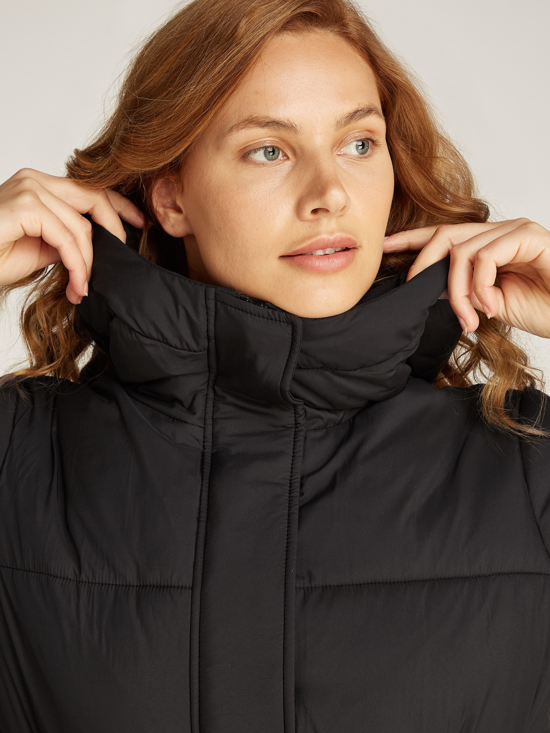 Calvin Klein Gewatteerde jas LOGO BELT LONG PUFFER