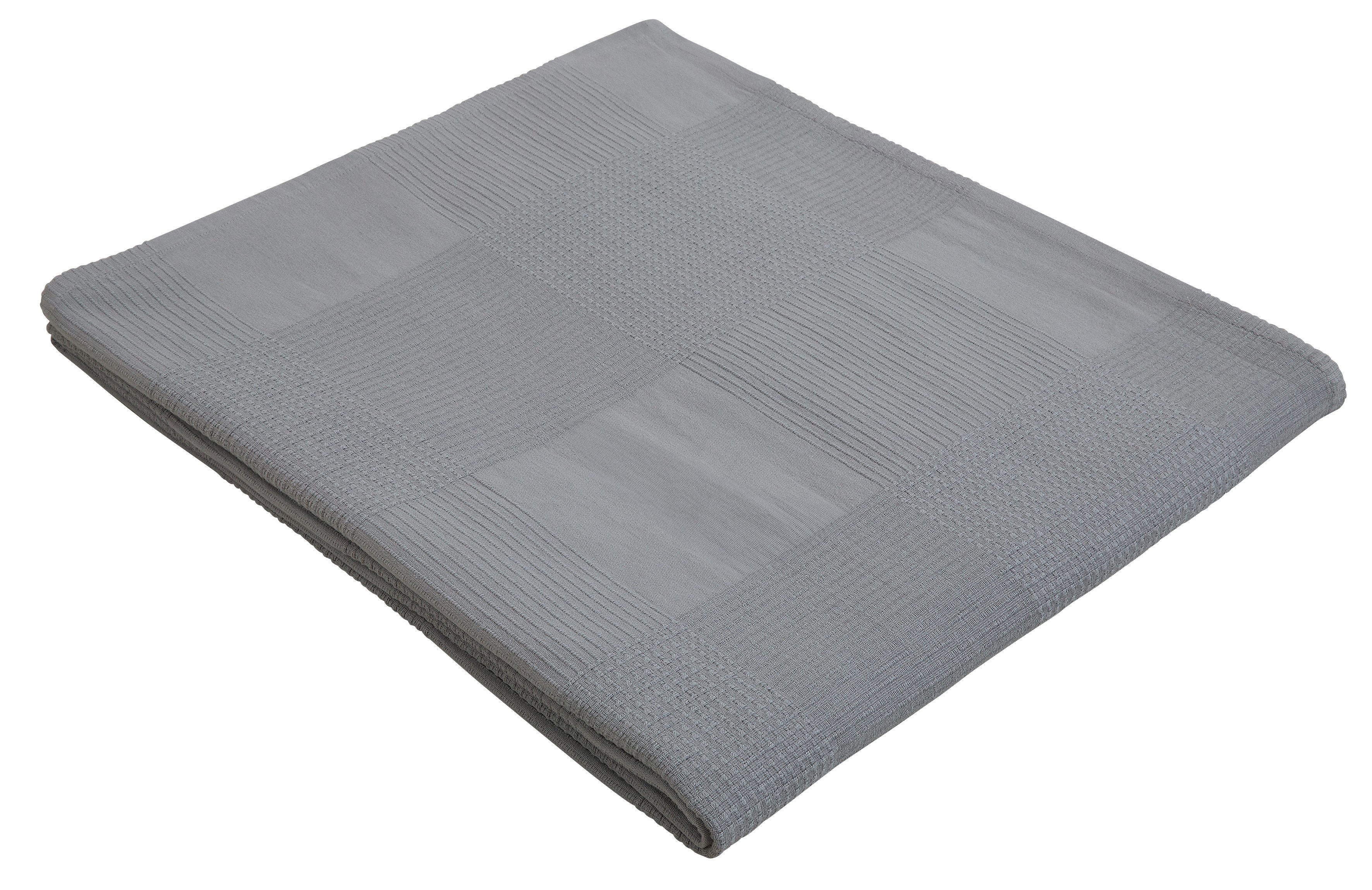my home Sprei Mira lichte sprei van 100% katoen, uni foulard, zonder vulling spreien maat 250 cm x 250 cm grijs