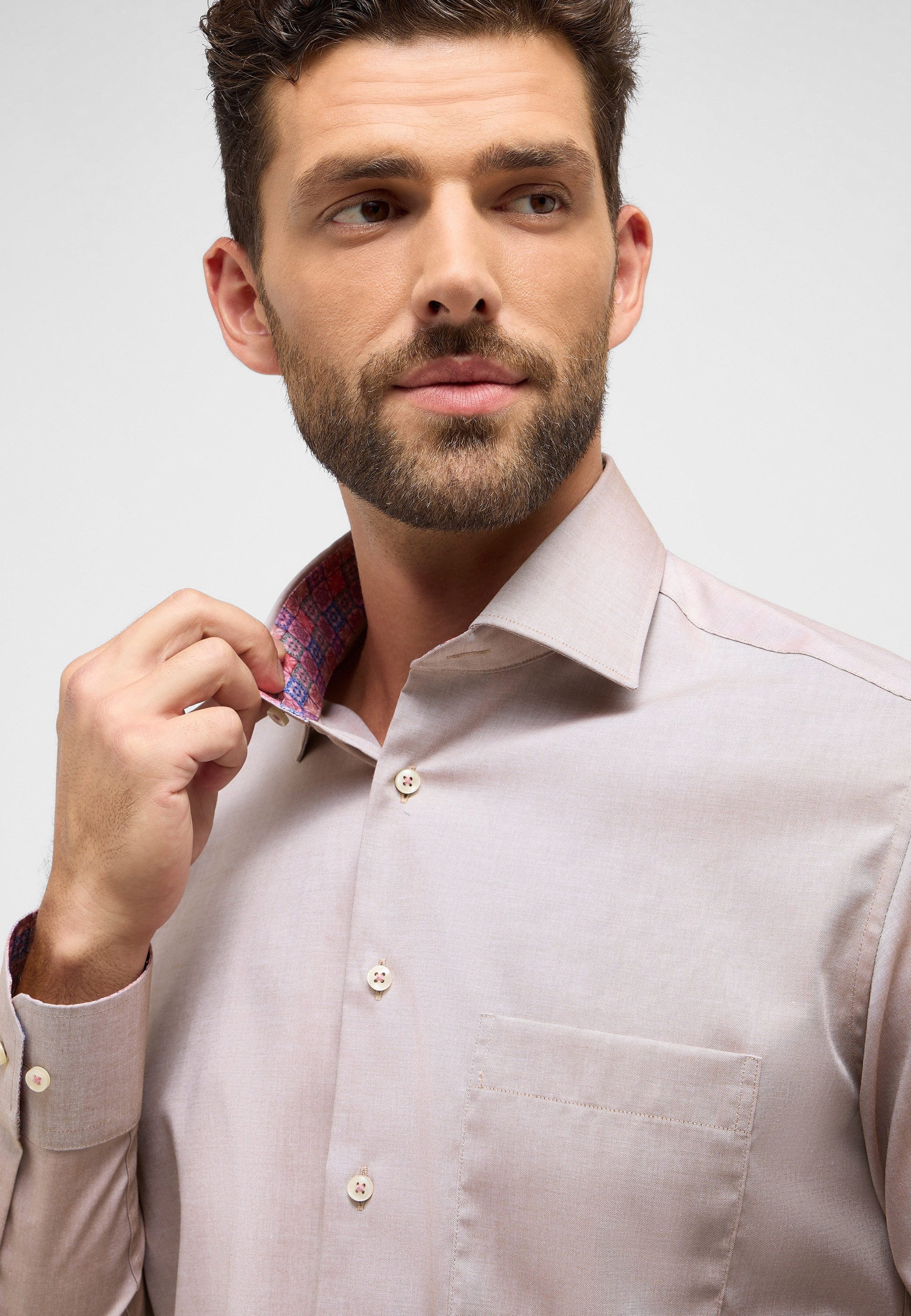 Eterna Overhemd met lange mouwen MODERN FIT NON IRON (strijkvrij)