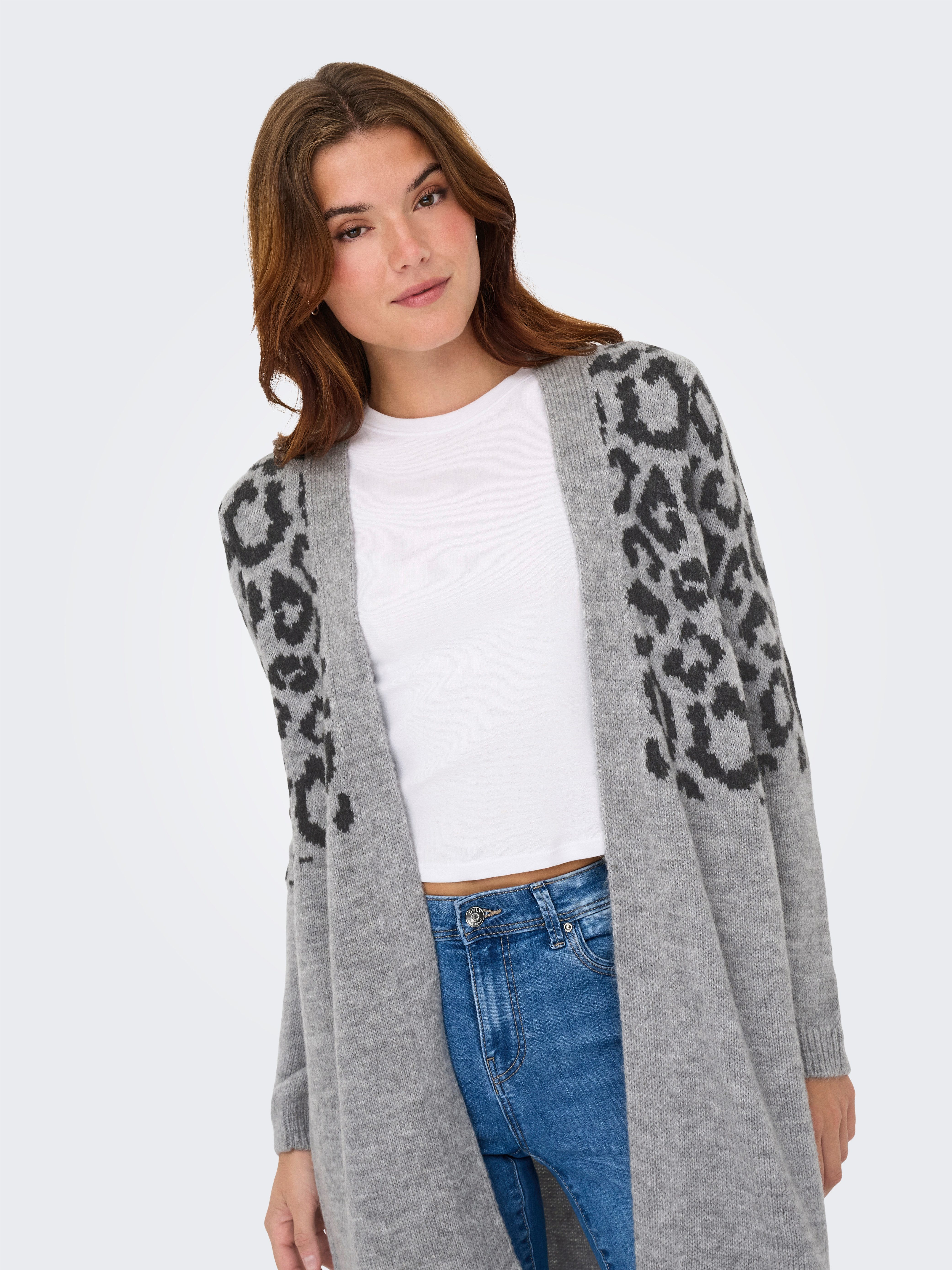 Only Vest ONLJADE ANIMAL LS CARDIGAN CC KNT