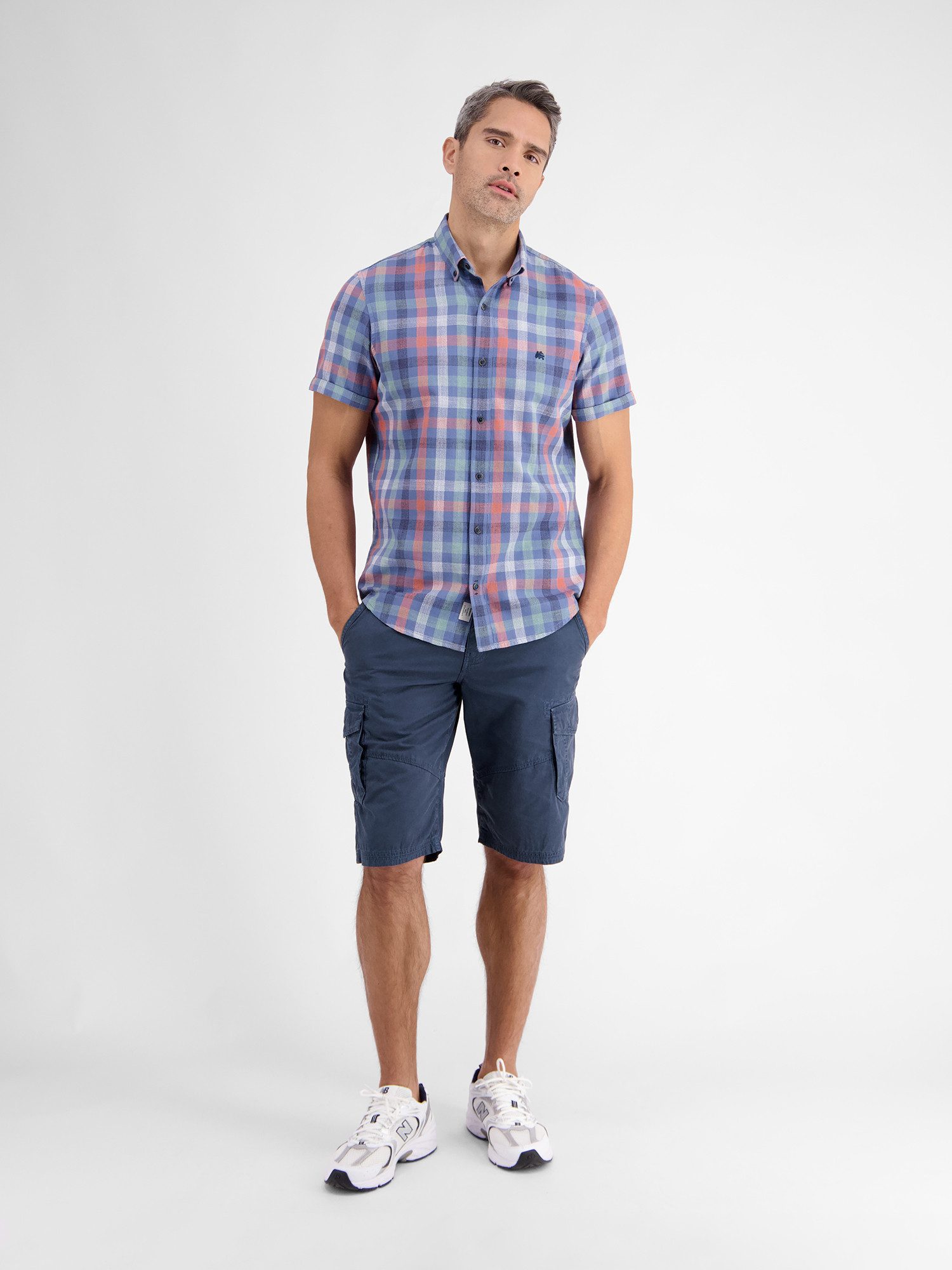 Lerros Bermuda LERROS effen cargobermuda met riem
