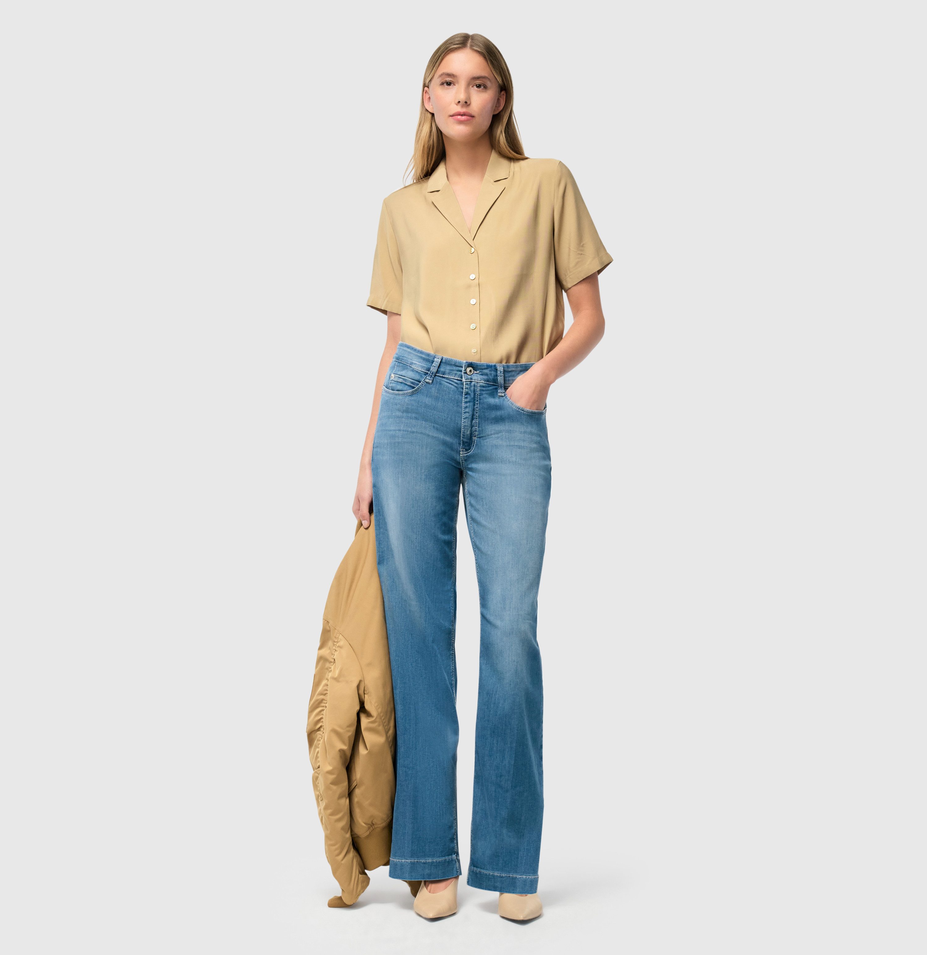 MAC Wijde jeans DREAM WIDE met wijde broekspijp - stretch