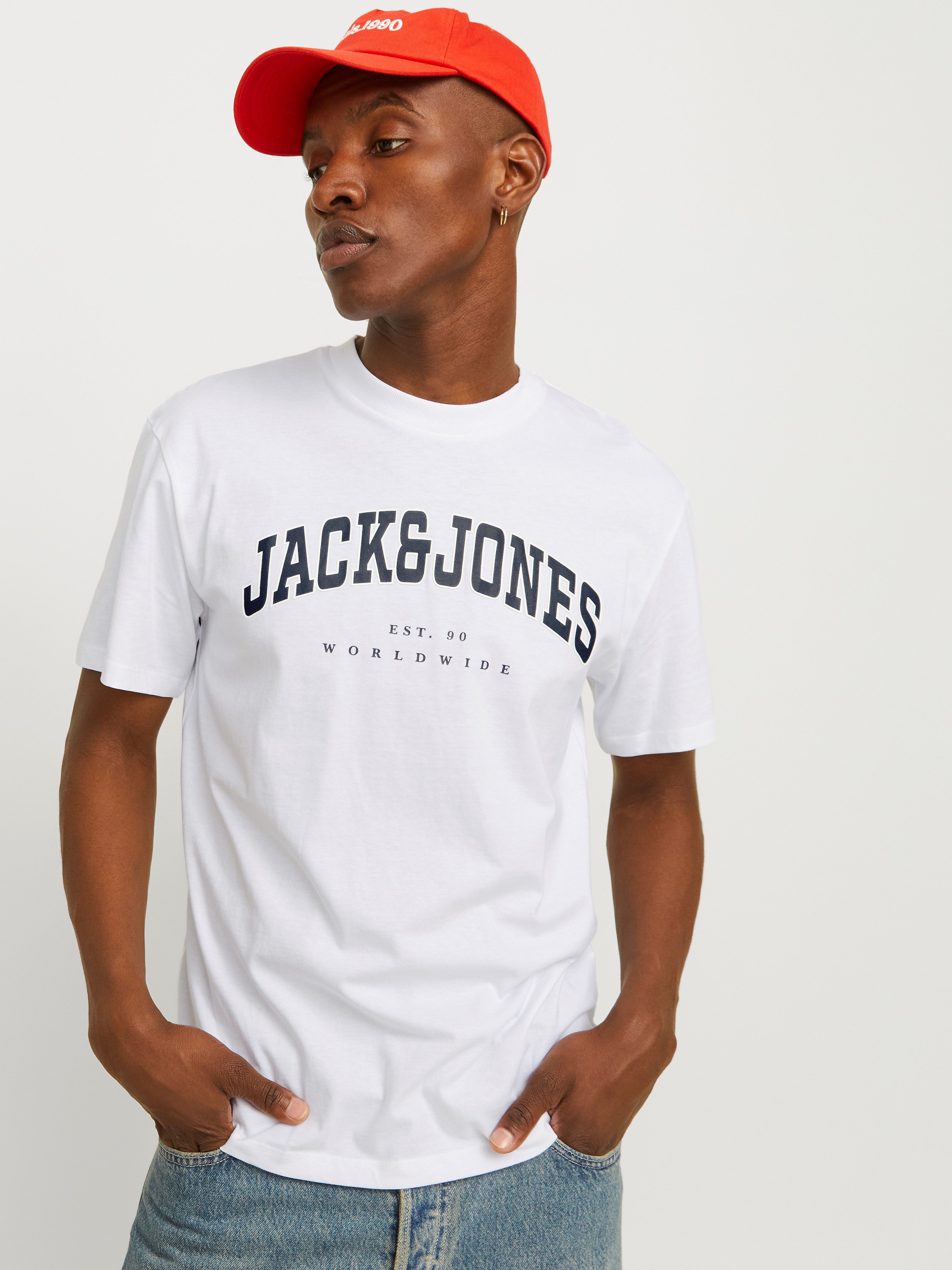 Jack & Jones Shirt met ronde hals JJECALEB VARSITY TEE SS O-NECK NOOS