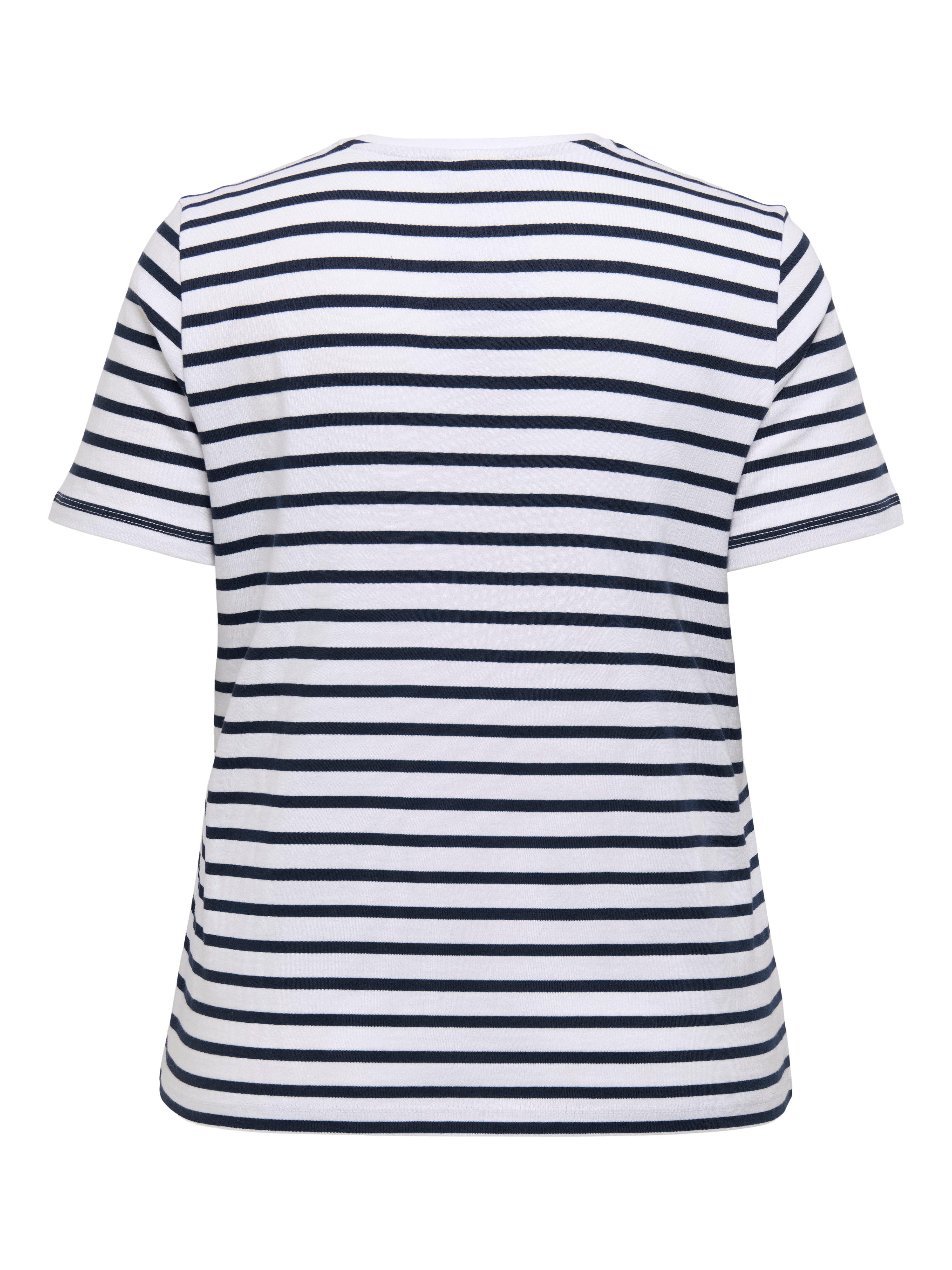 ONLY CARMAKOMA Shirt met korte mouwen CARNEW SOPH SS Y/D STRIPE JEANS TEE JRS