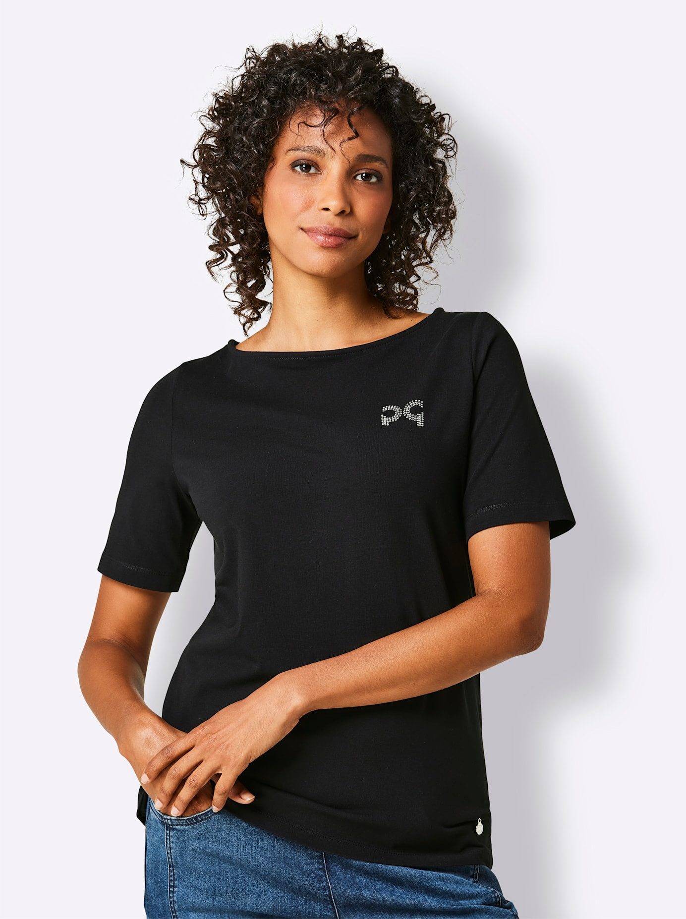 CREATION L PREMIUM Shirt met korte mouwen Pima-katoenen shirt (1-delig)