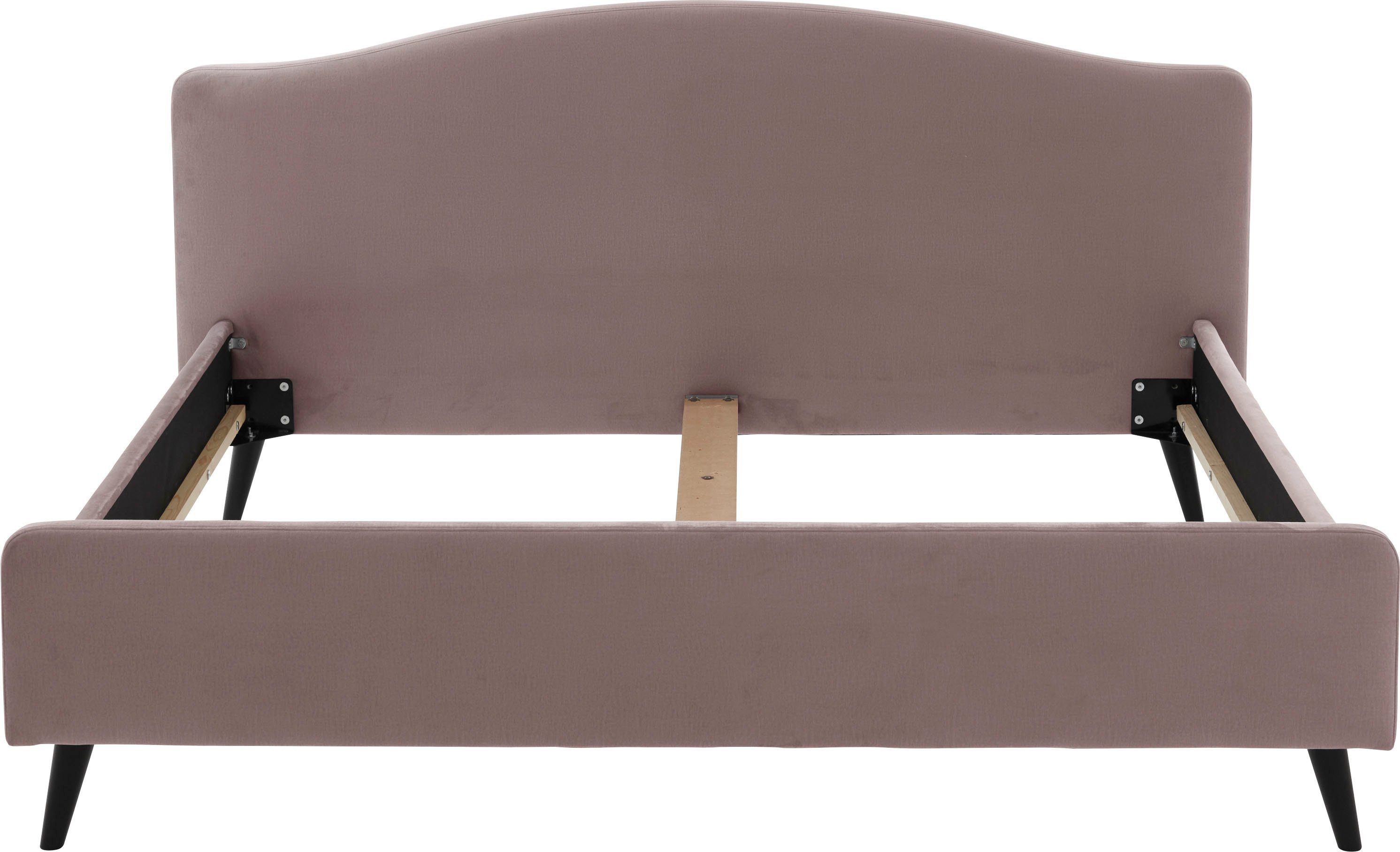 ATLANTIC home collection Gestoffeerd bed Tamiga met massief houten poten