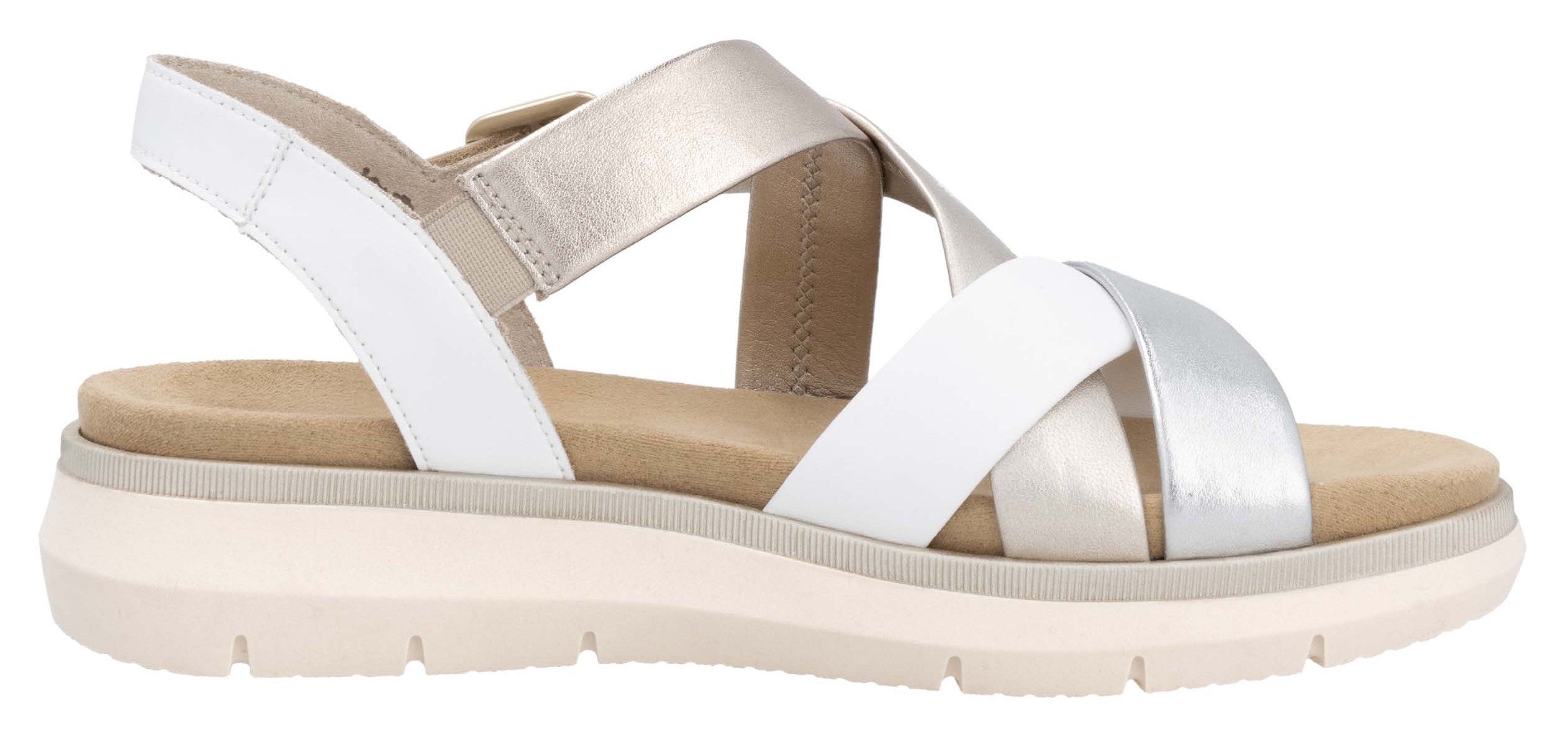 Remonte Sandalen Elisabeth Hurley-Collection , sleehak, zomerschoen, sandaal met kruisbandage