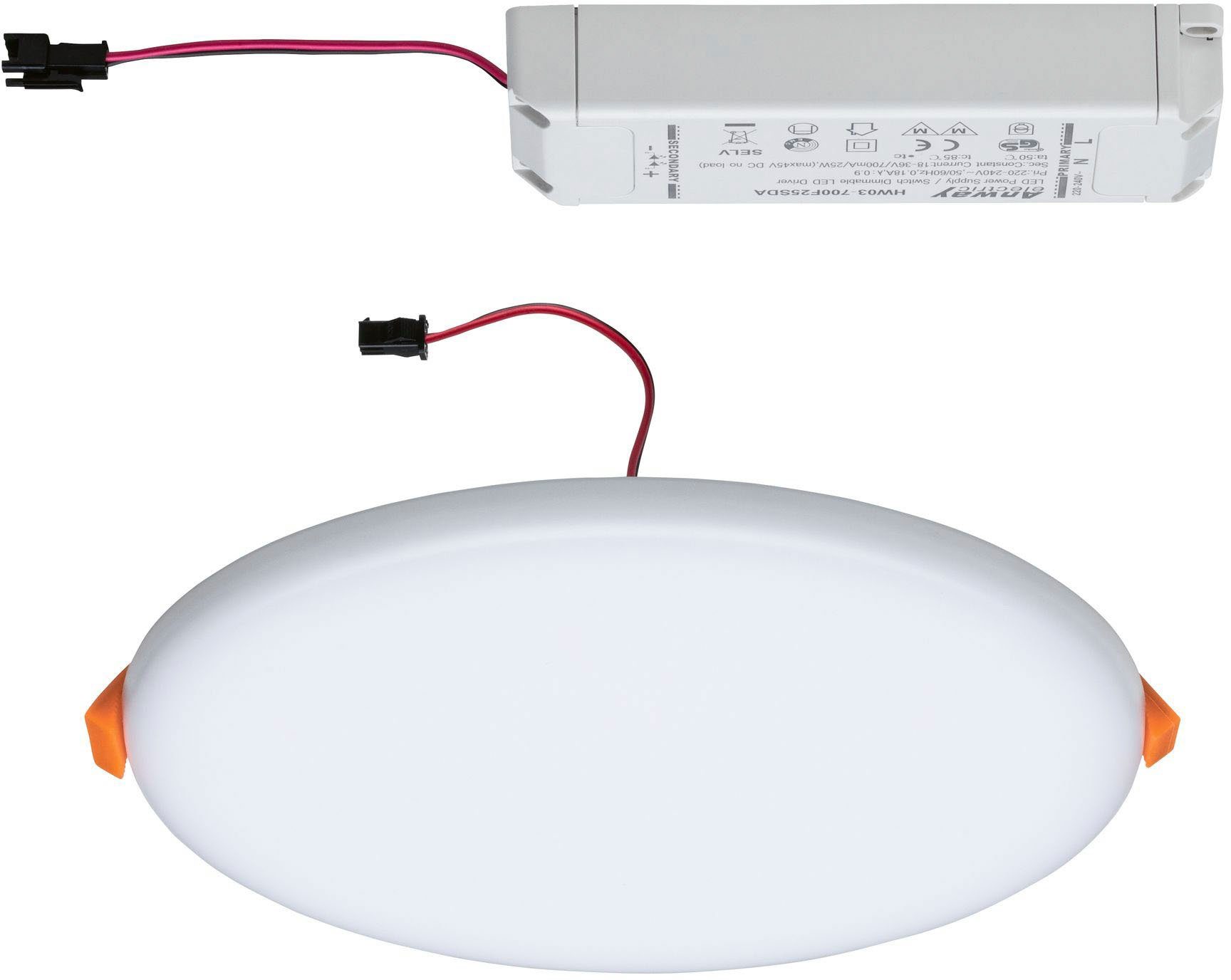 Paulmann Ledinbouwlamp Veluna VariFit IP44 3-Staps-dimbaar rond 185 17W 3.000K Satin LED inbouwpaneel IP44 3-traps dimbaar rond 185 17W 3.000K satin (1 stuk)