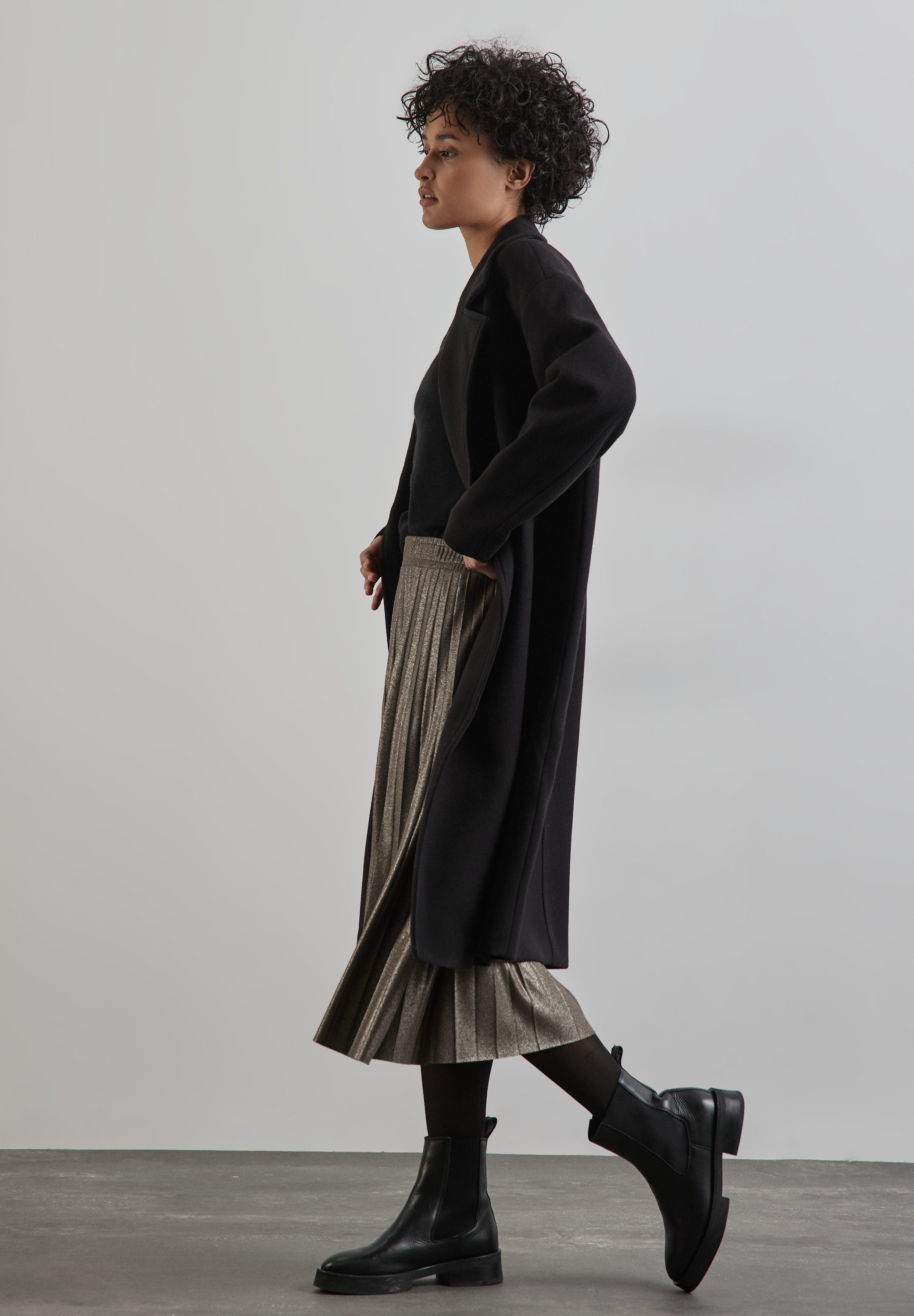 STREET ONE Plissérok glanzend, met stretch en viscose