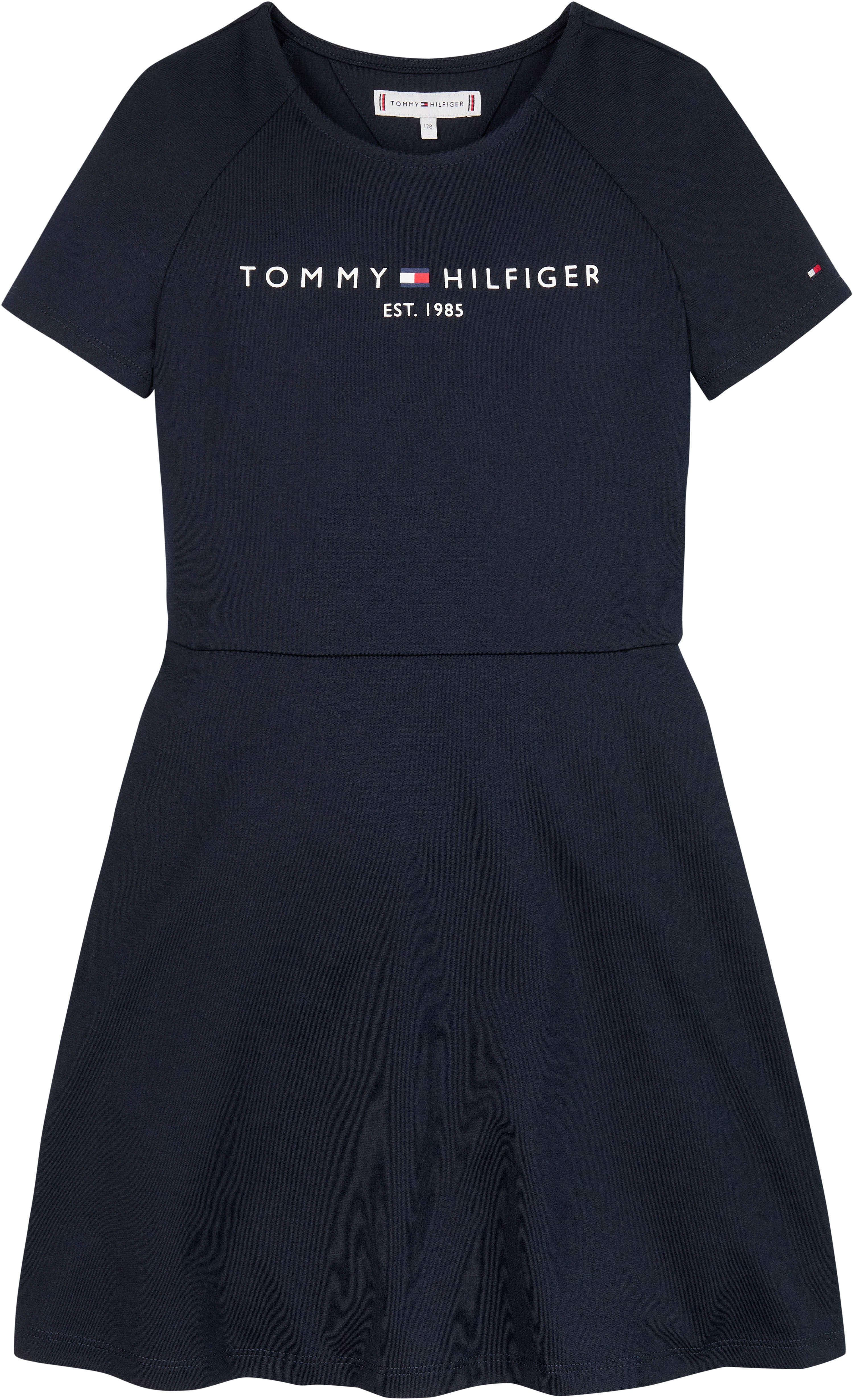 Tommy Hilfiger Jurk in a-lijn PUNTO FIT & FLARE DRESS SS Kinderen tot 16 jaar met logo-opdruk