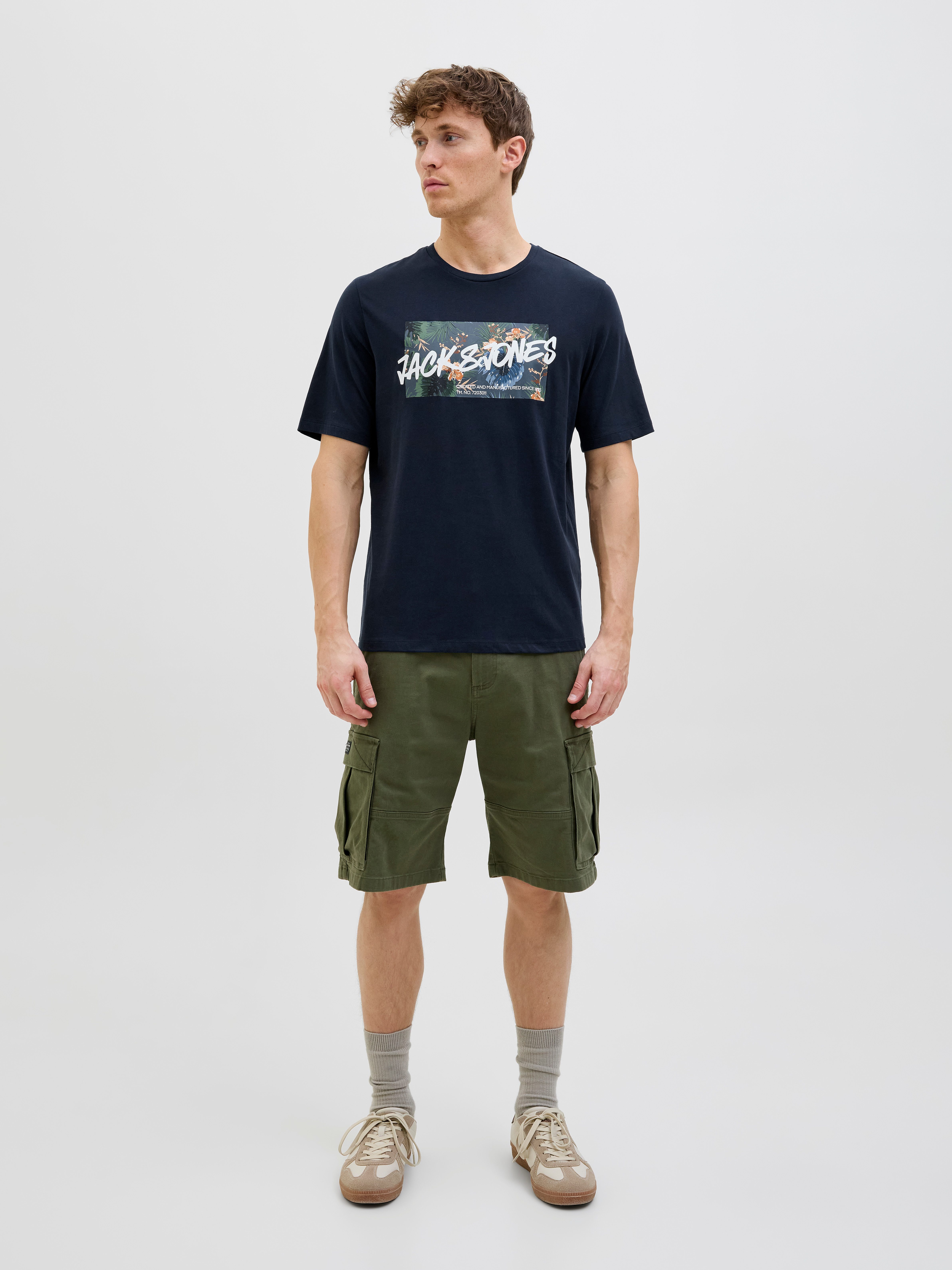 Jack & Jones Shirt met print JJHAWAII SHAPE TEE SS CREW NECK