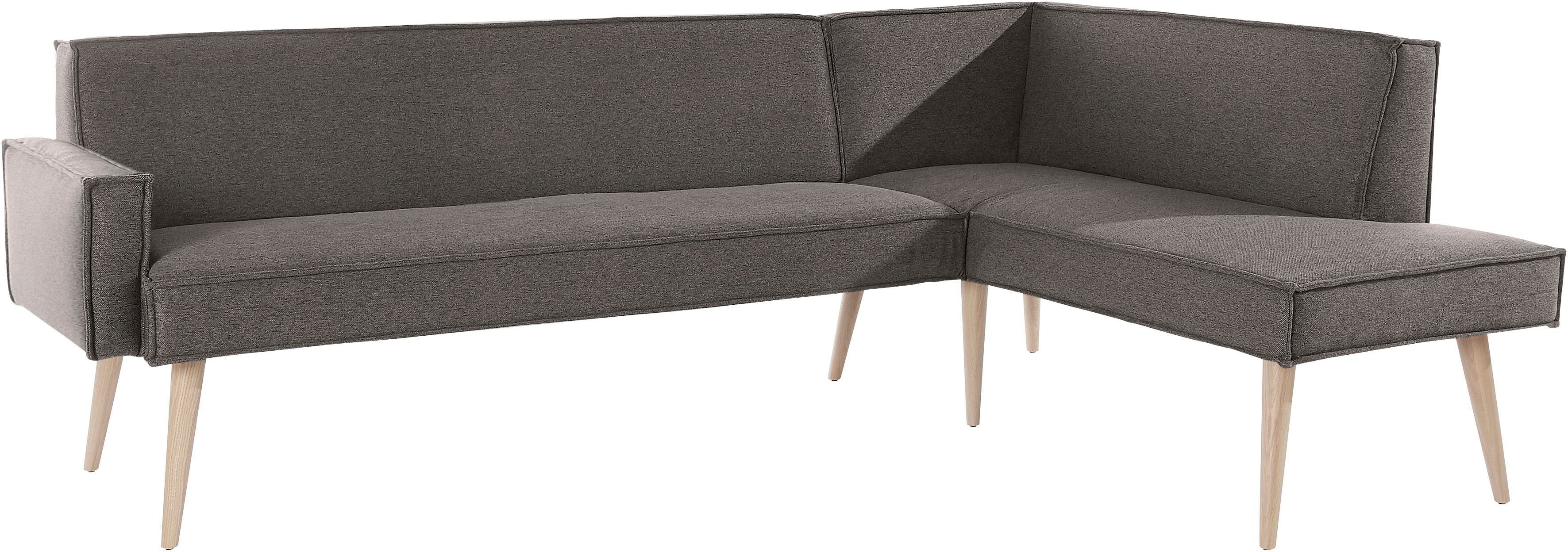 exxpo - sofa fashion Hoekbank Lungo, moderne paspelnaad, comfortabel en elegant, hoge houten voet