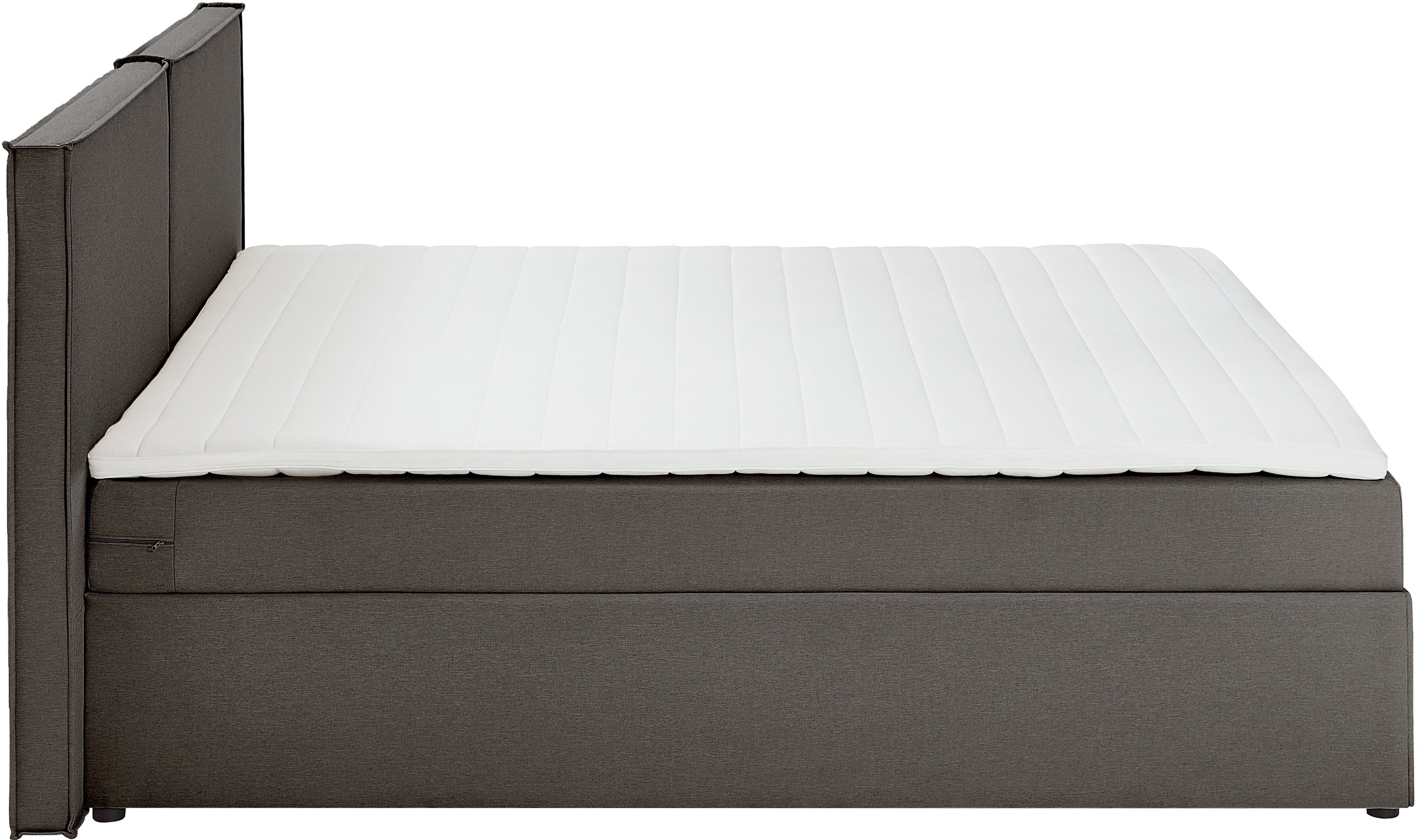 ATLANTIC home collection Boxspring NIKITA bodembedekkend bed, optioneel met matras en topper