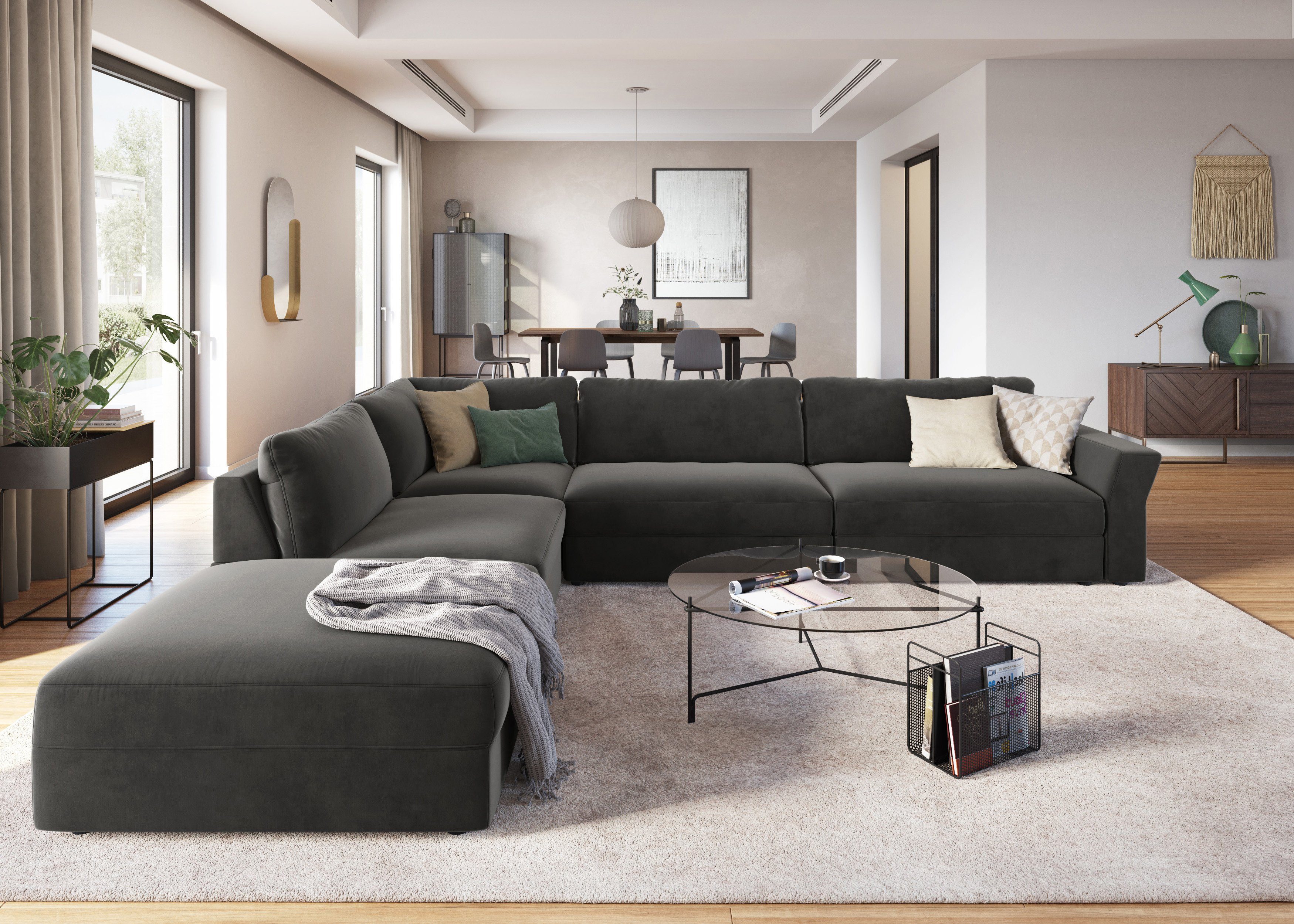 sit&more Hoekbank Cadabra L-vorm Breedte 356 cm, met zitdiepteverstelling