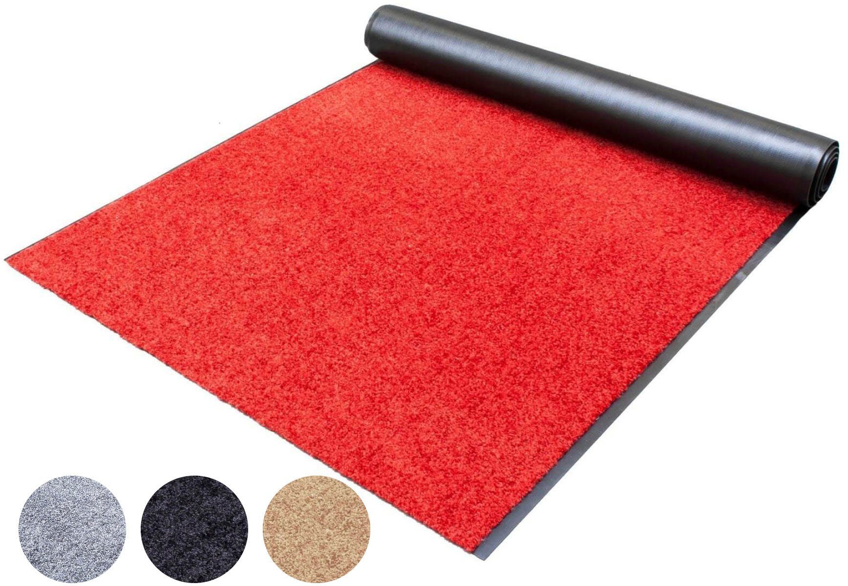 Primaflor-Ideen in Textil Loper Vuilopvangloper CLEAN Inloopmatten, schoonloopmatten, inloopmat, antislip lopers maat 90 cm x 300 cm x 9 mm rood