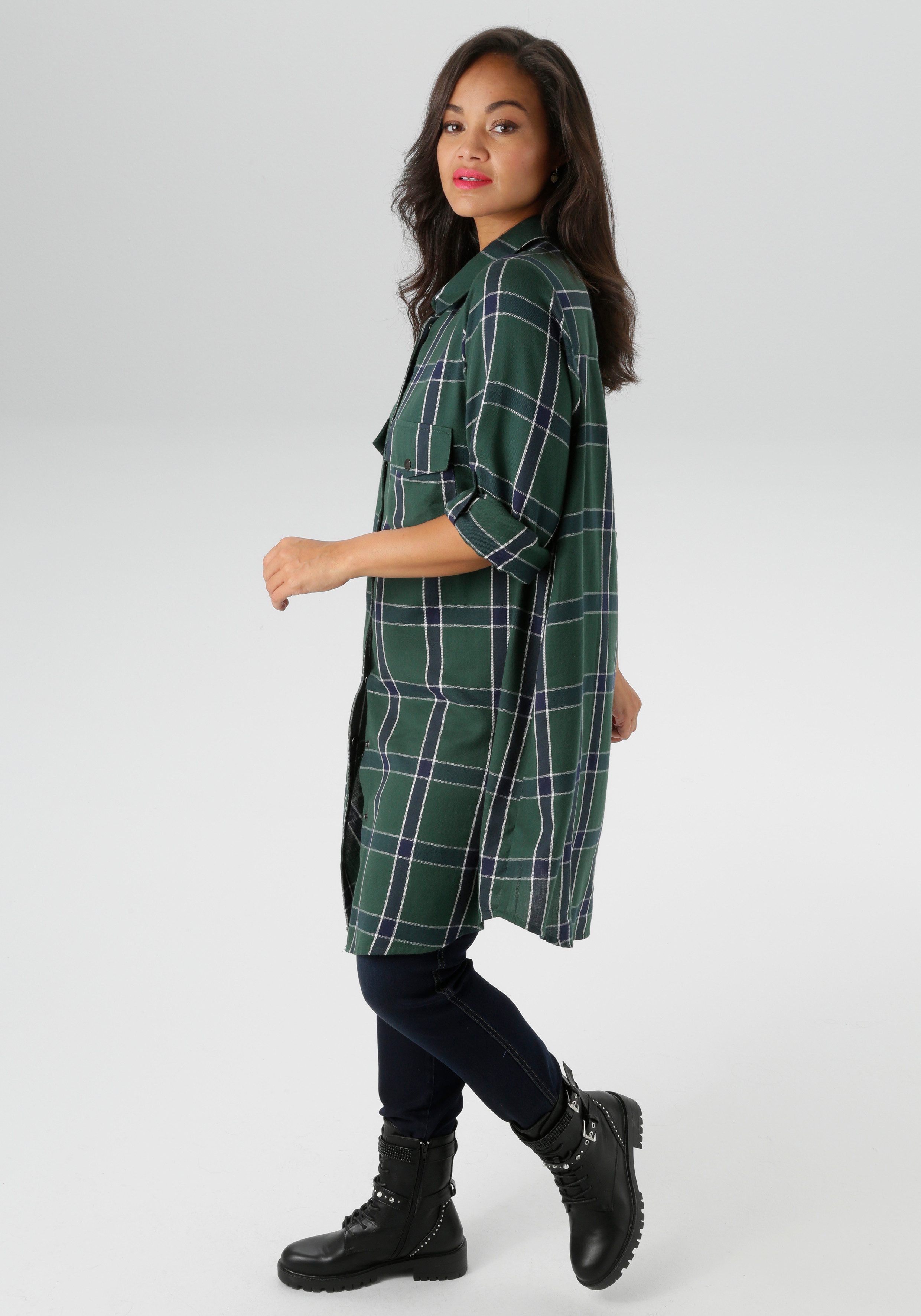 Aniston PLUS Geruite blouse in trendy ruitdessin - nieuwe collectie