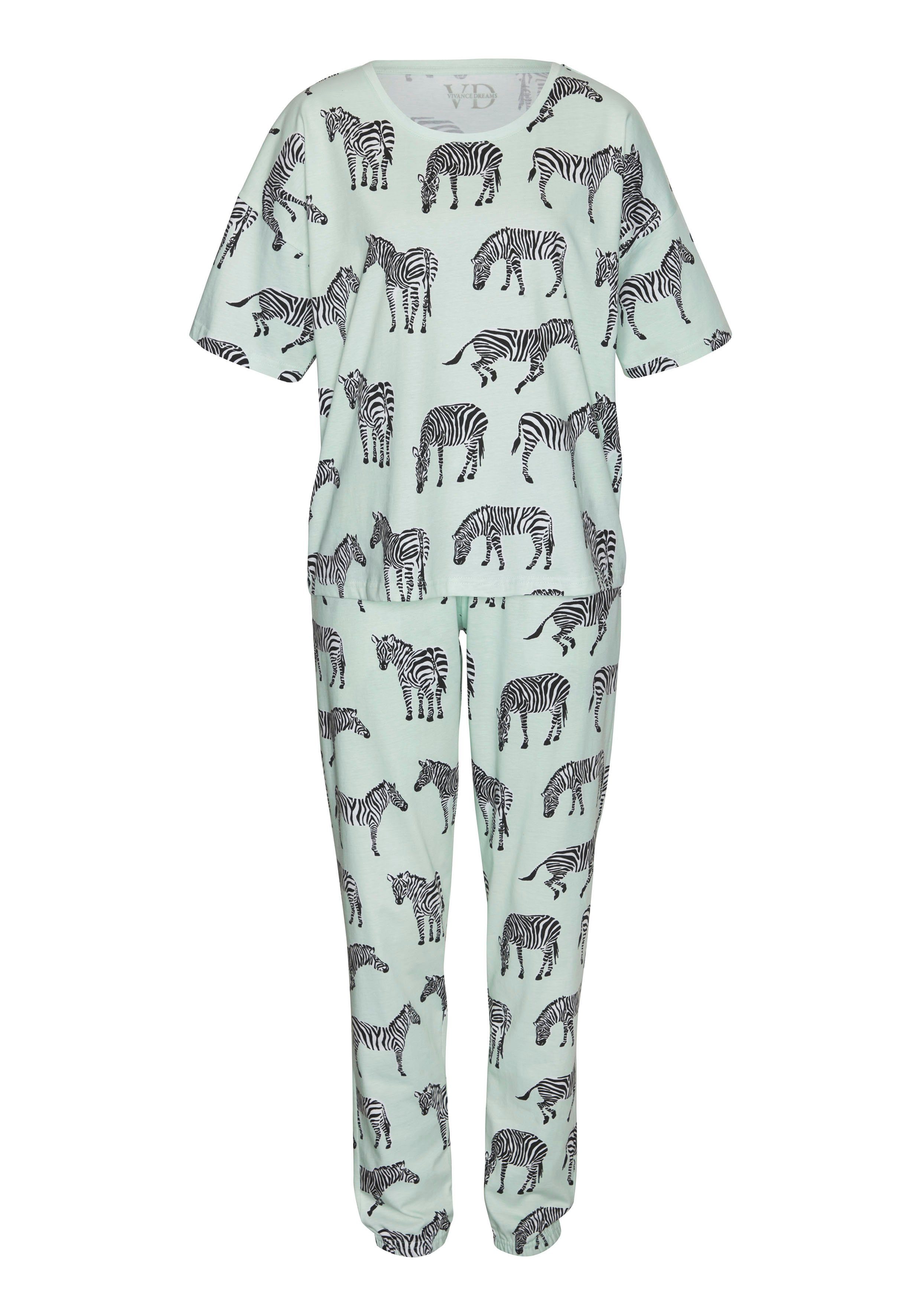 Vivance Dreams Pyjama mt animal alloverprint (2-delig)