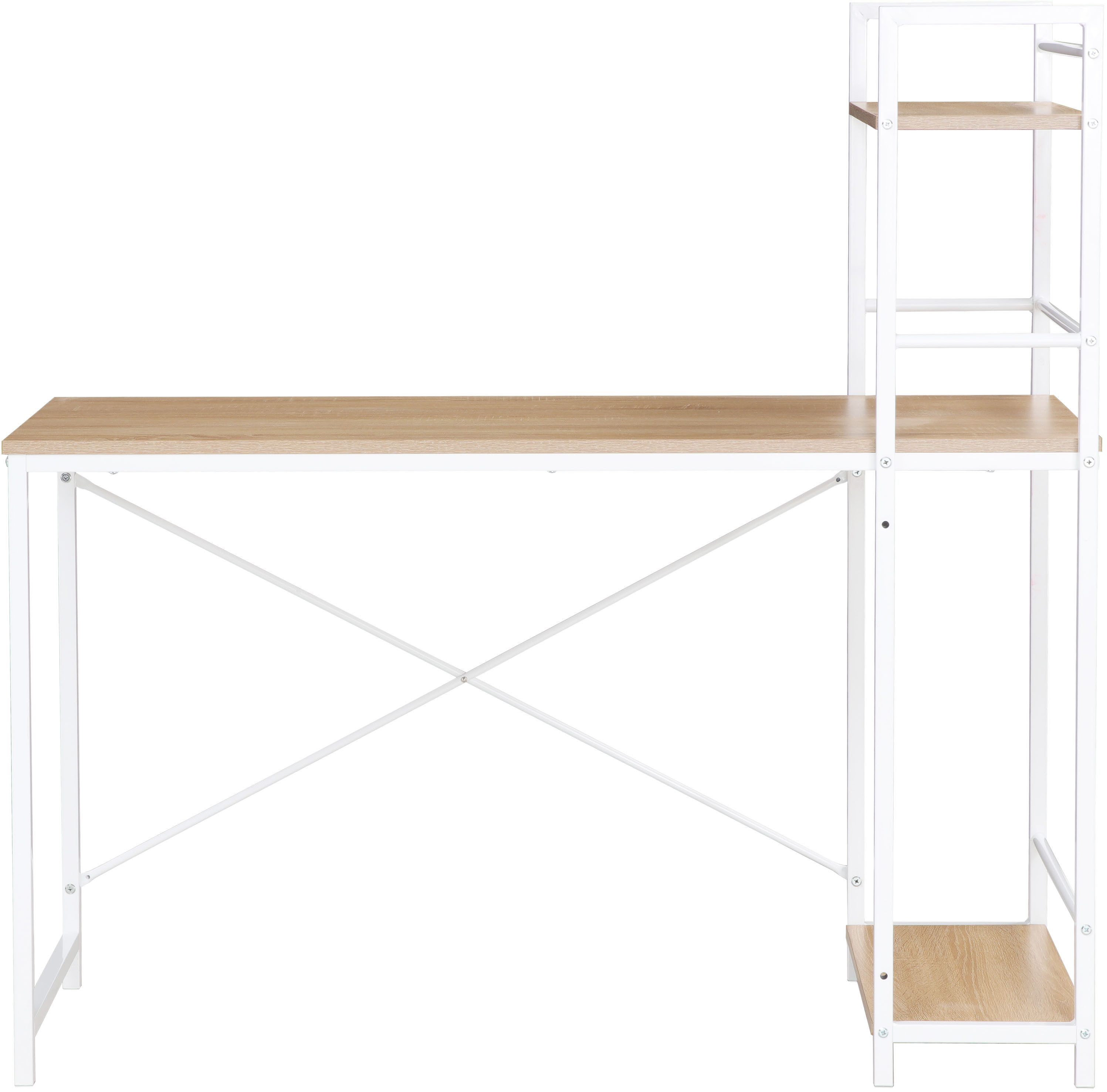INOSIGN Bureau met kast Lonas, computertafel, naaitafel met metalen frame Rek links/rechts te monteren, breedte 120 cm, werkhoogte 72,5 cm bureaus